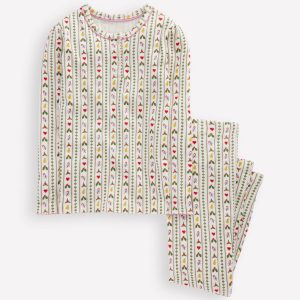 Snug Henley Pajamas-Soft Ivory Nutcracker Stripe