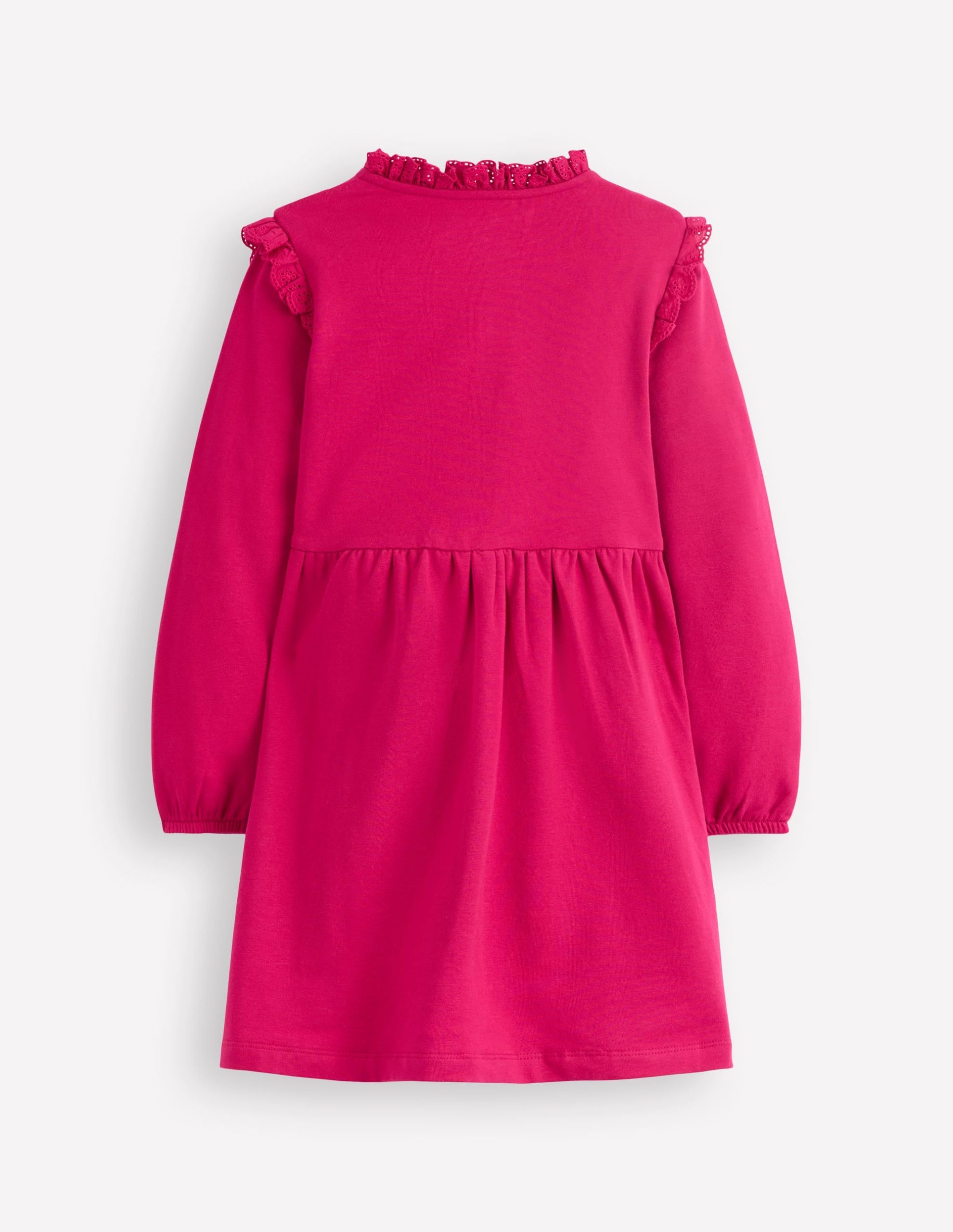 Lace Trim Sweatshirt Dress-Cherry Jam - Image 2