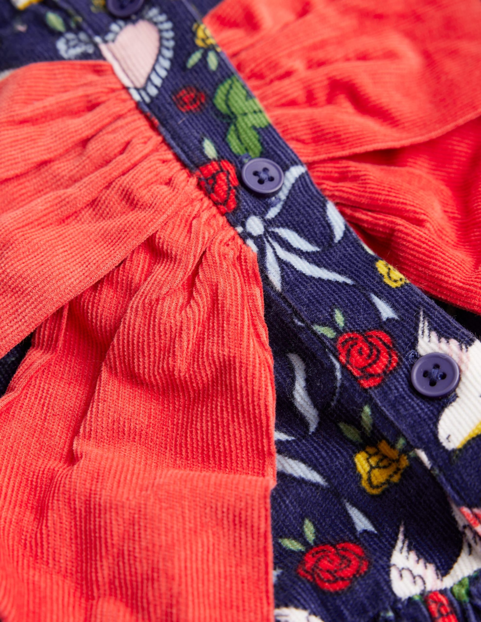 Bow Button Through Dress-Starboard Blue Love Birds - Image 4