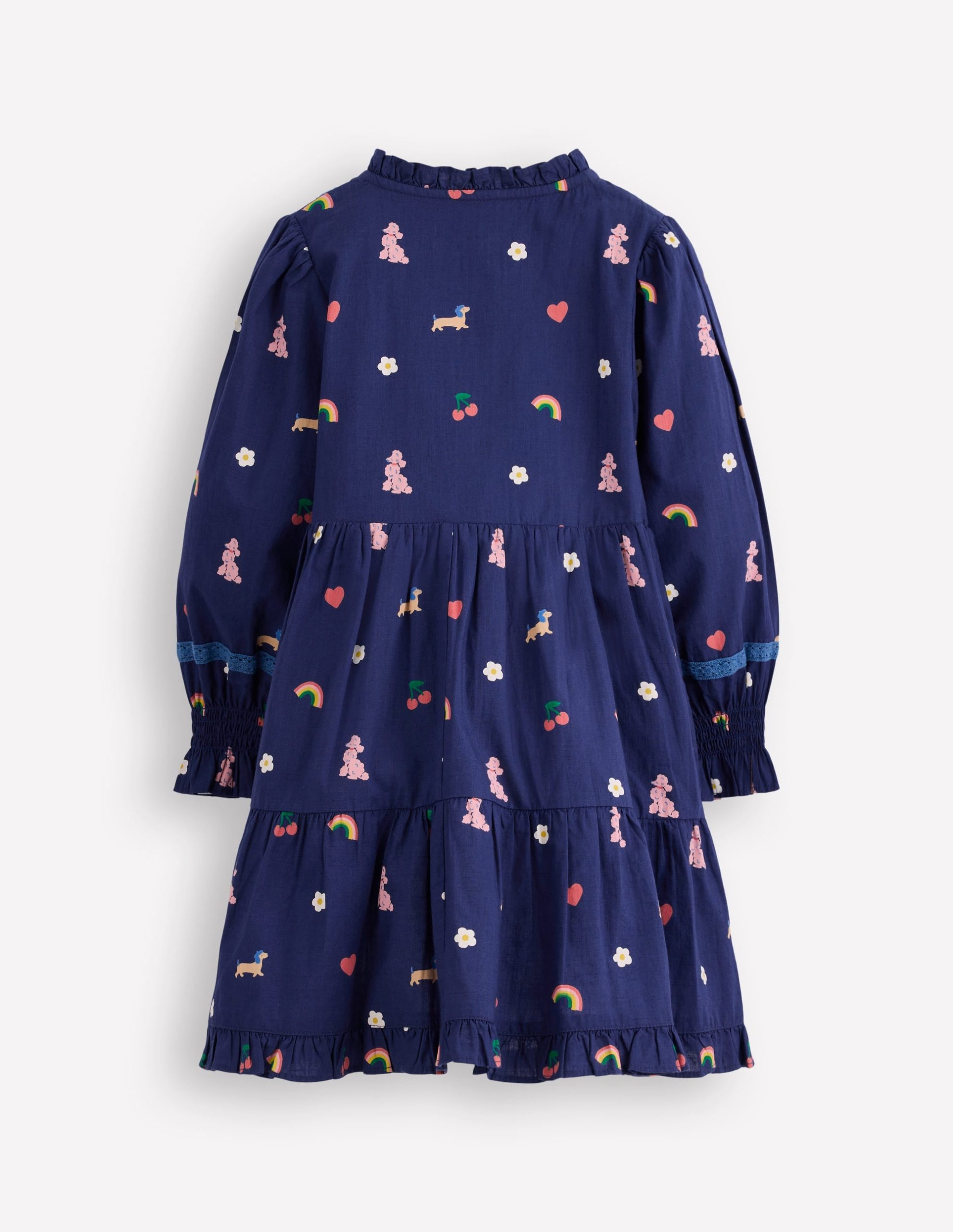 Lace Detail Woven Dress-Starboard Blue Parisian - Image 3