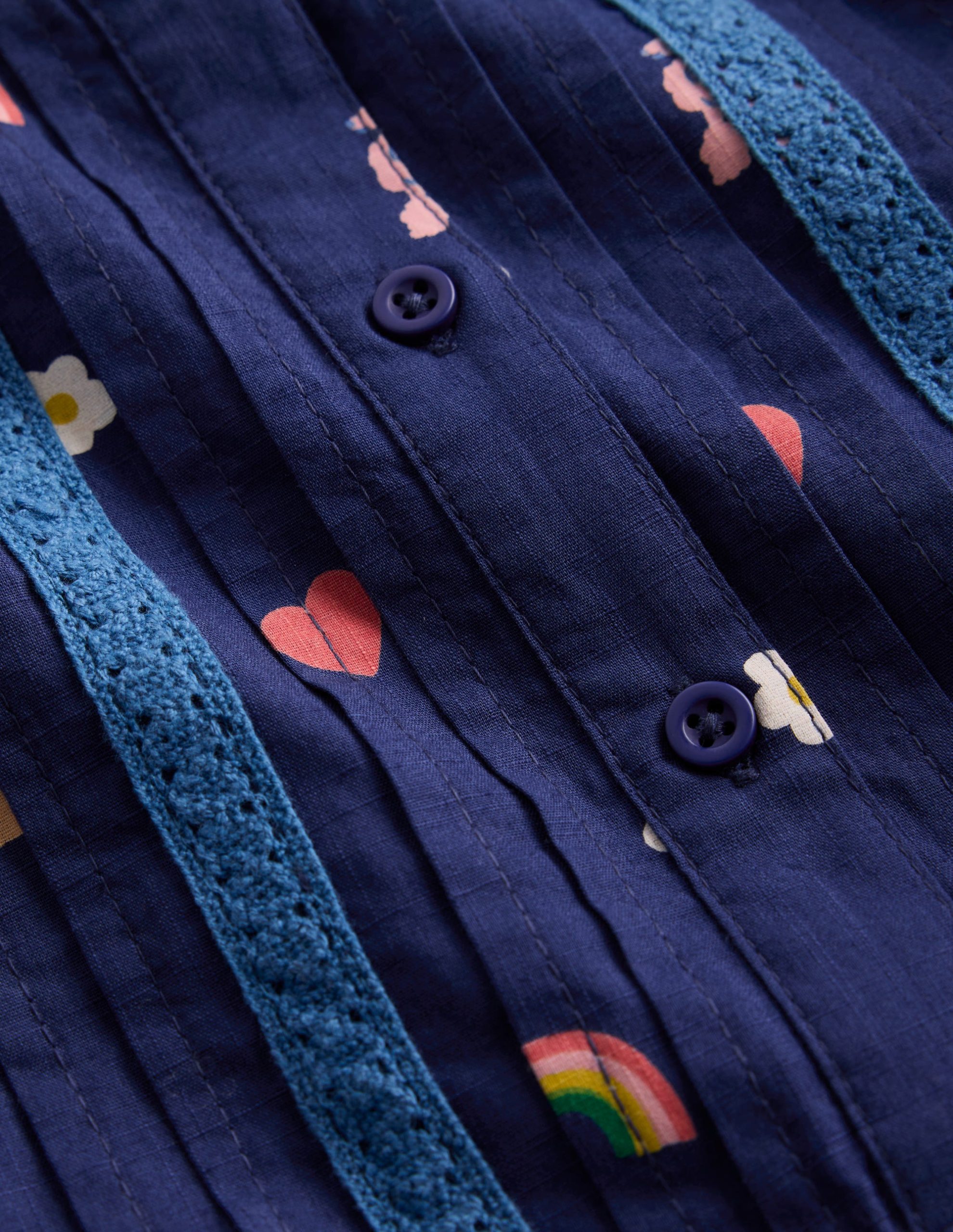 Lace Detail Woven Dress-Starboard Blue Parisian - Image 4