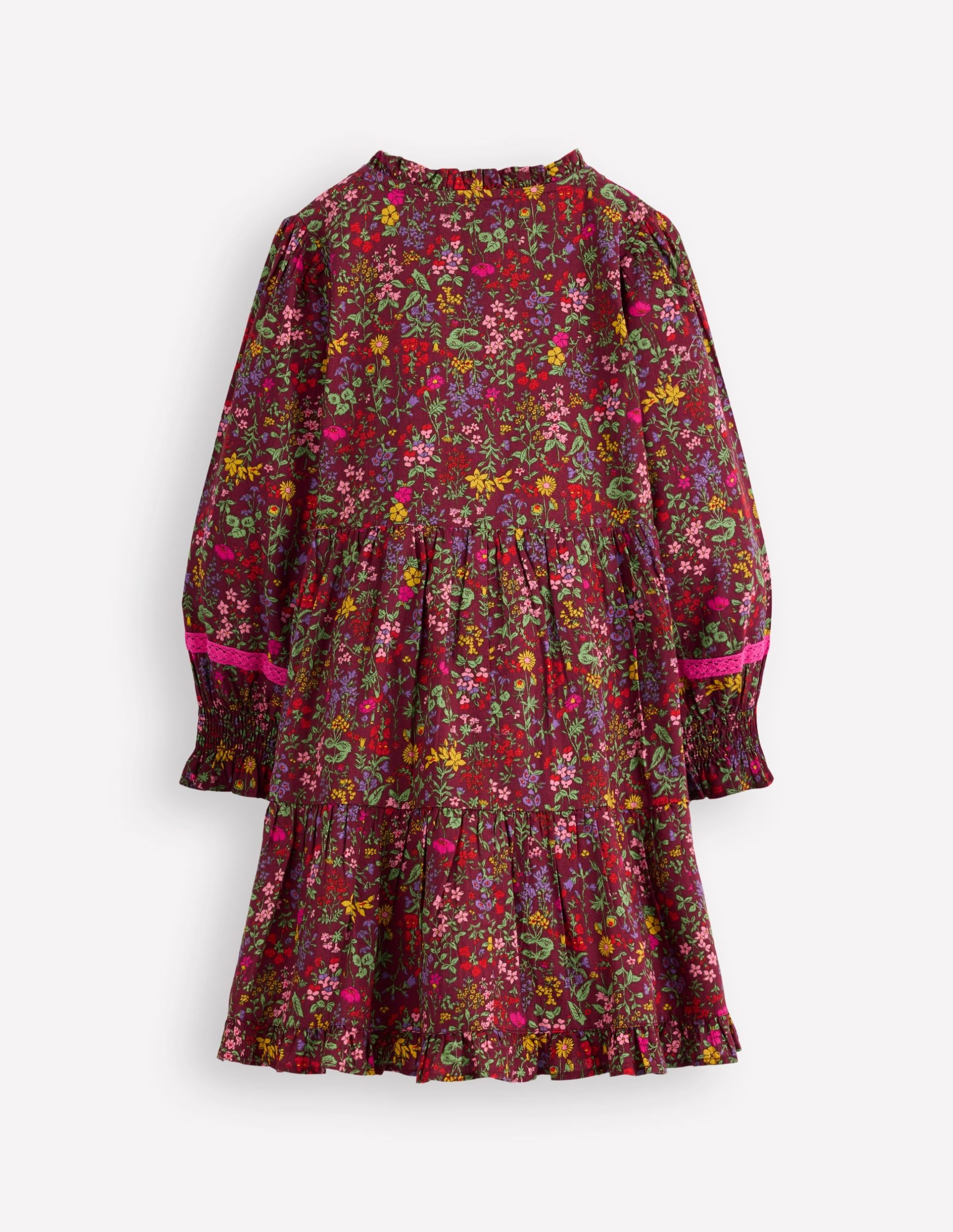 Lace Detail Woven Dress-Chestnut Flower Meadow - Image 3