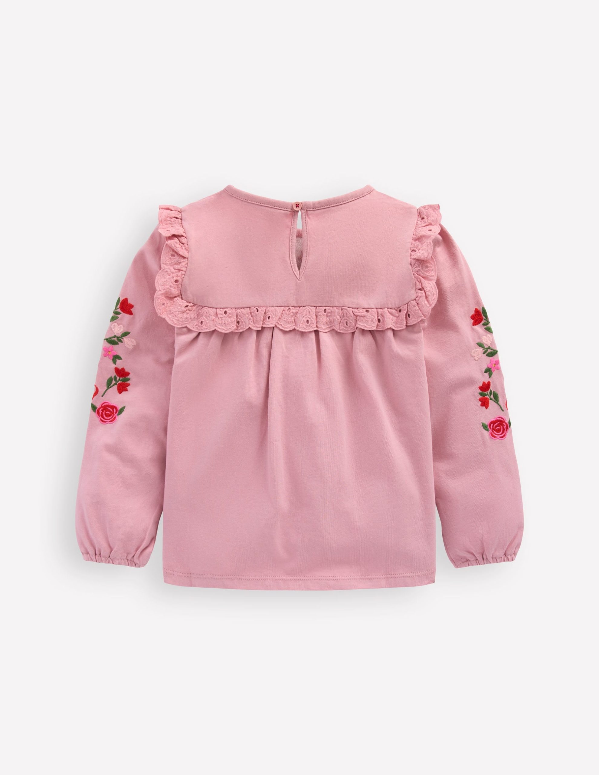 Pretty Embroidered Top-Vintage Pink Embroidery - Image 2