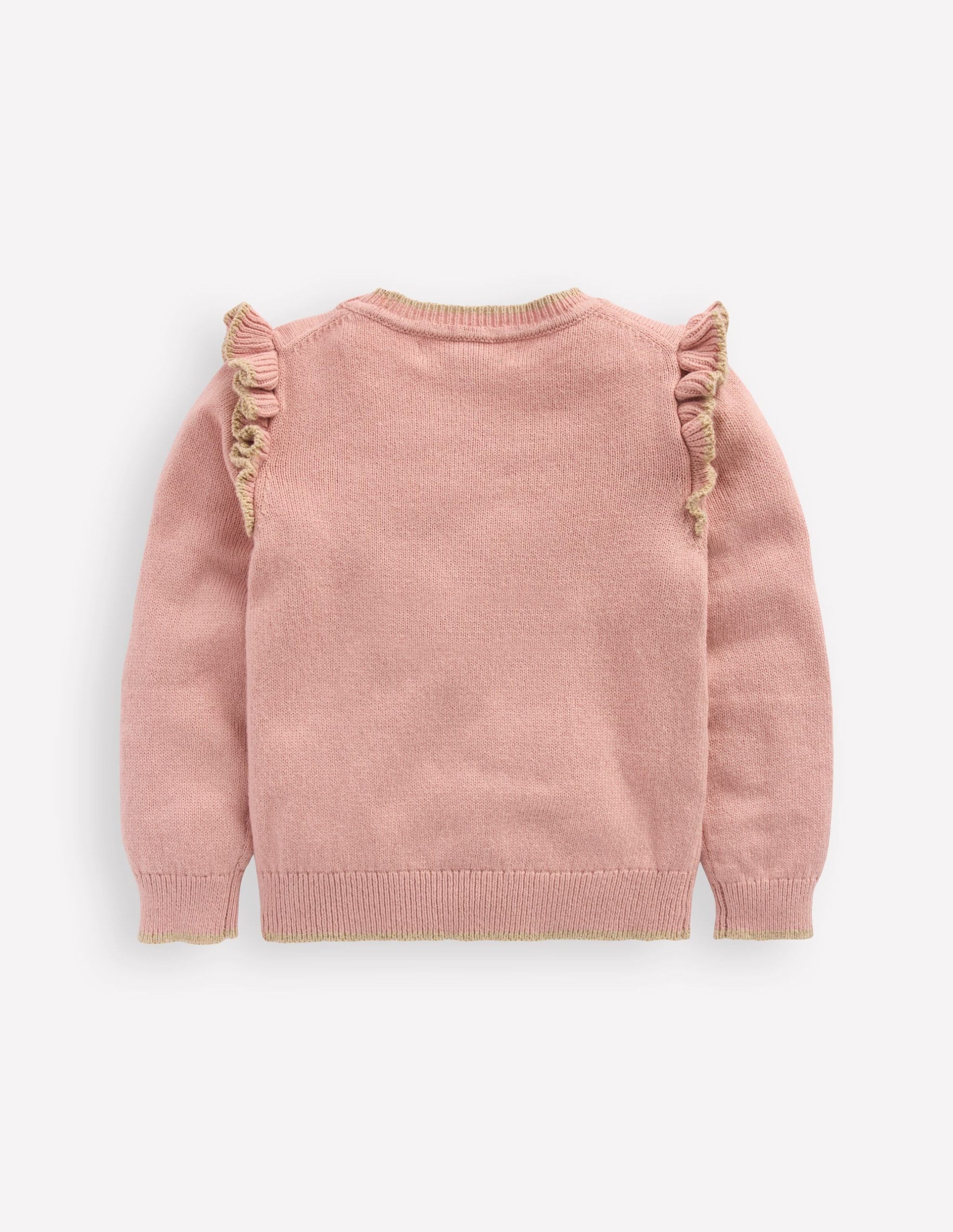 Fun Frill Logo Sweater-Vintage Pink Gingerbread House - Image 2