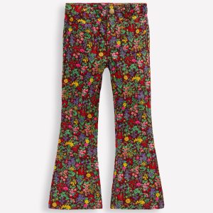 Printed Kick Flare Trousers-Chestnut Flower Meadow