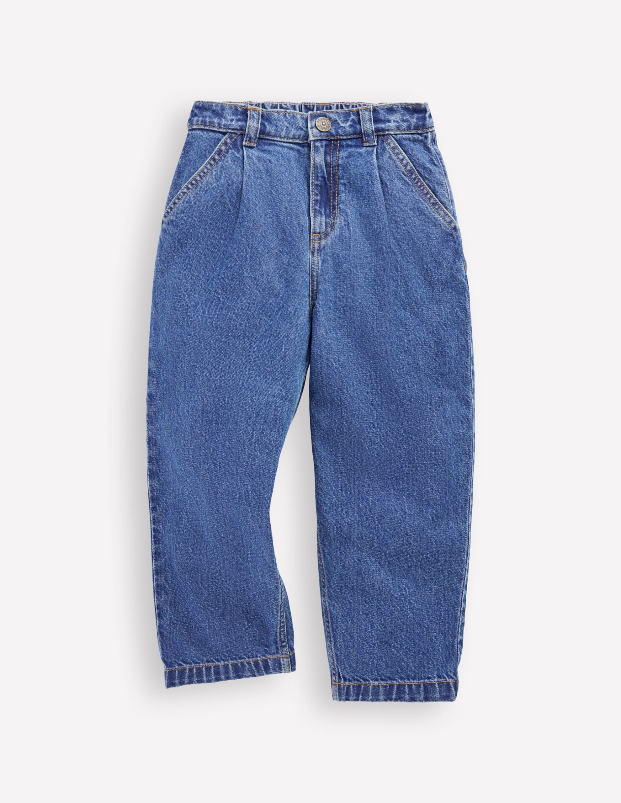 Pleat Jeans-Mid Vintage Denim