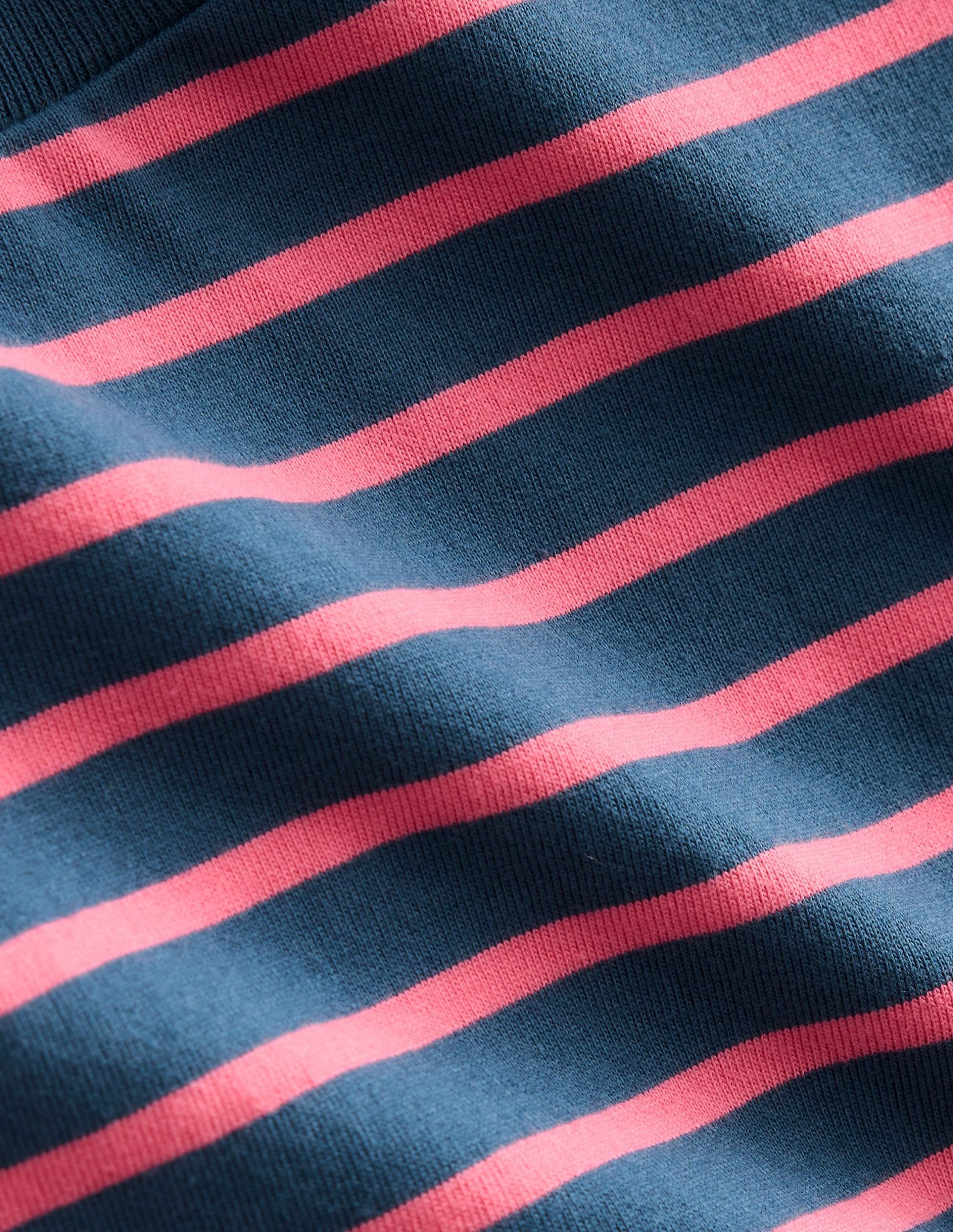 Long Sleeve Relaxed Breton-North Sea Blue/Salmon Pink - Image 3