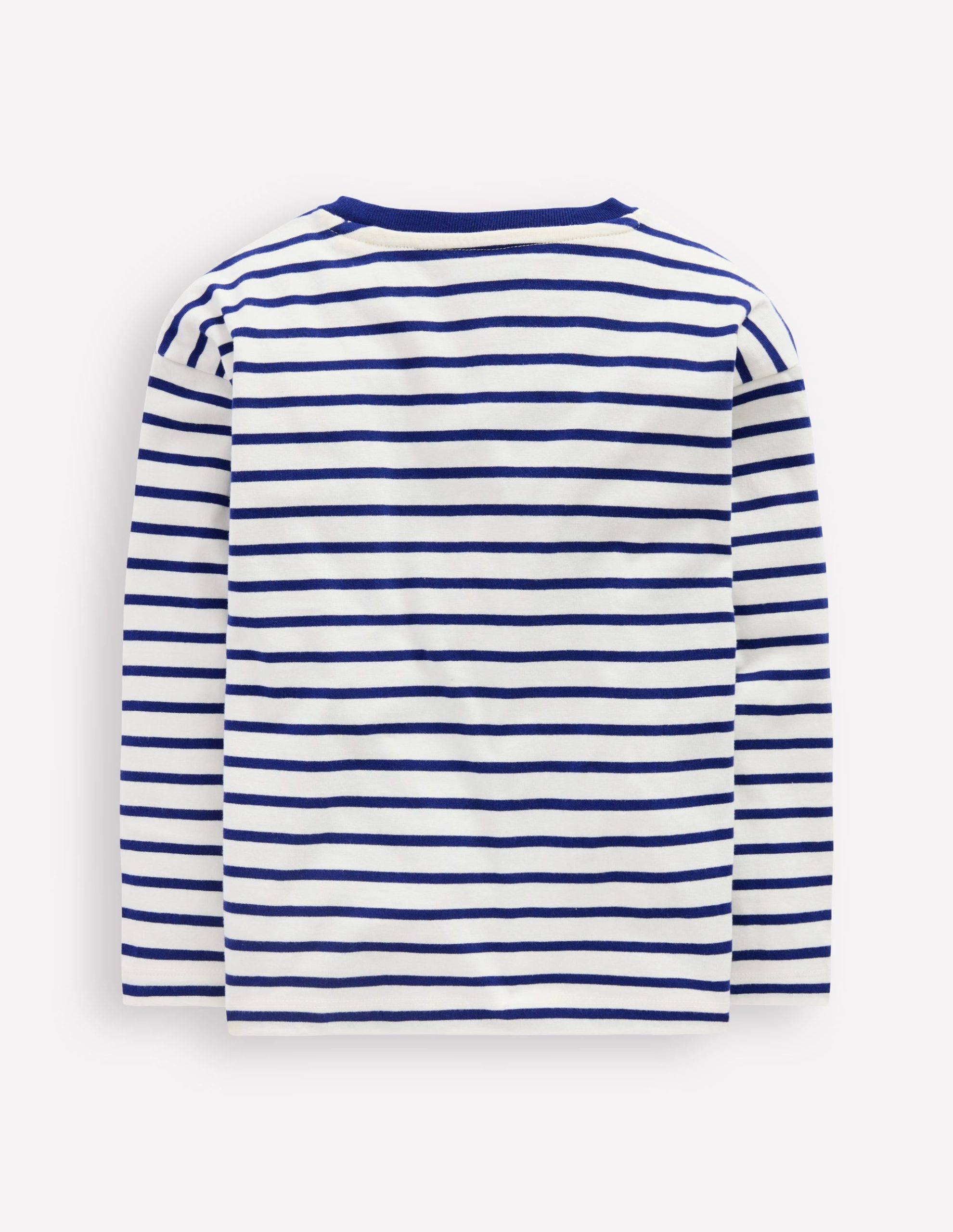 Long Sleeve Relaxed Breton-Ivory/College Navy - Image 2