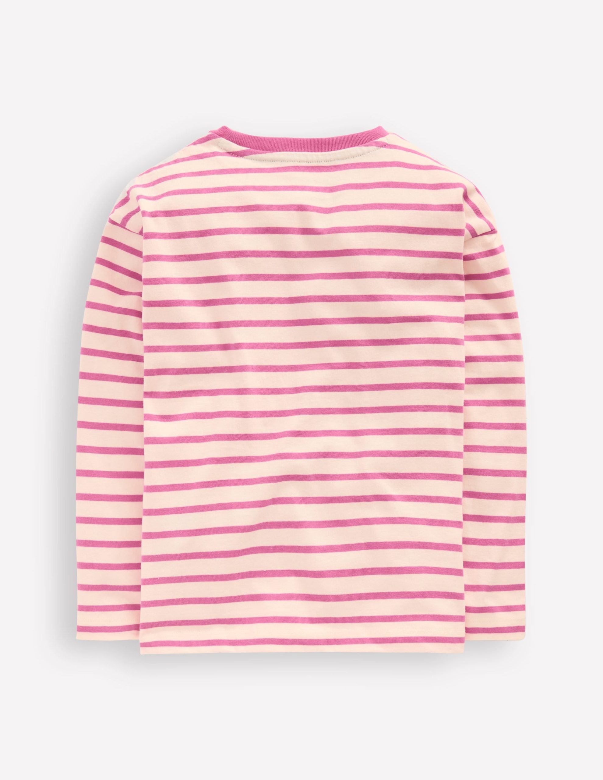 Long Sleeve Relaxed Breton-Pink/Oatmeal Marl - Image 2