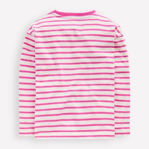 Long Sleeve Relaxed Breton-Tickled Pink/Ivory