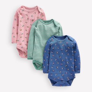 3 Pack Pointelle Bodies-Pink/Blue Ditsy Floral