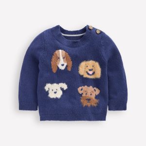 Novelty Logo Sweater-College Navy Dogs