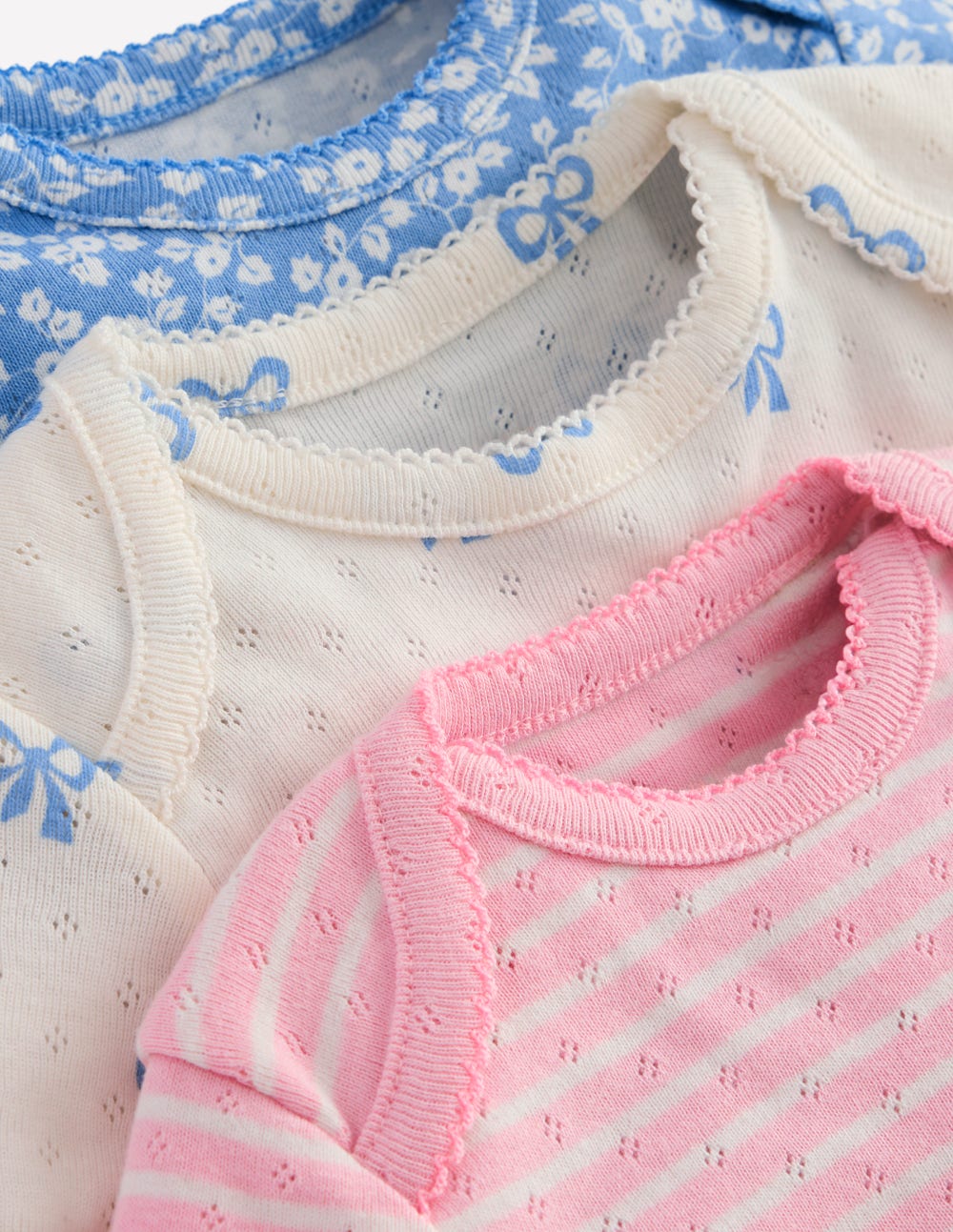 3 Pack Pointelle Bodies-Soft Ivory Tiny Bows - Image 3