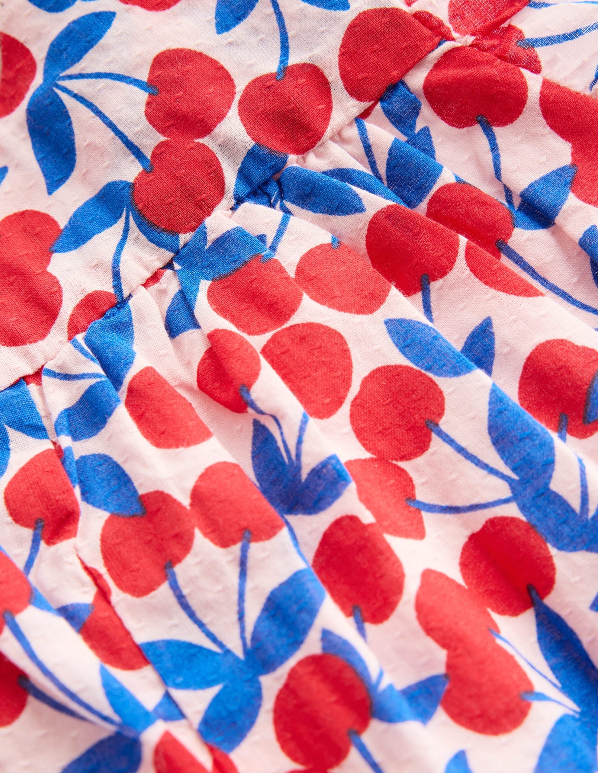 Ruffle Sleeve Romper-Chalk Pink Cherries - Image 3