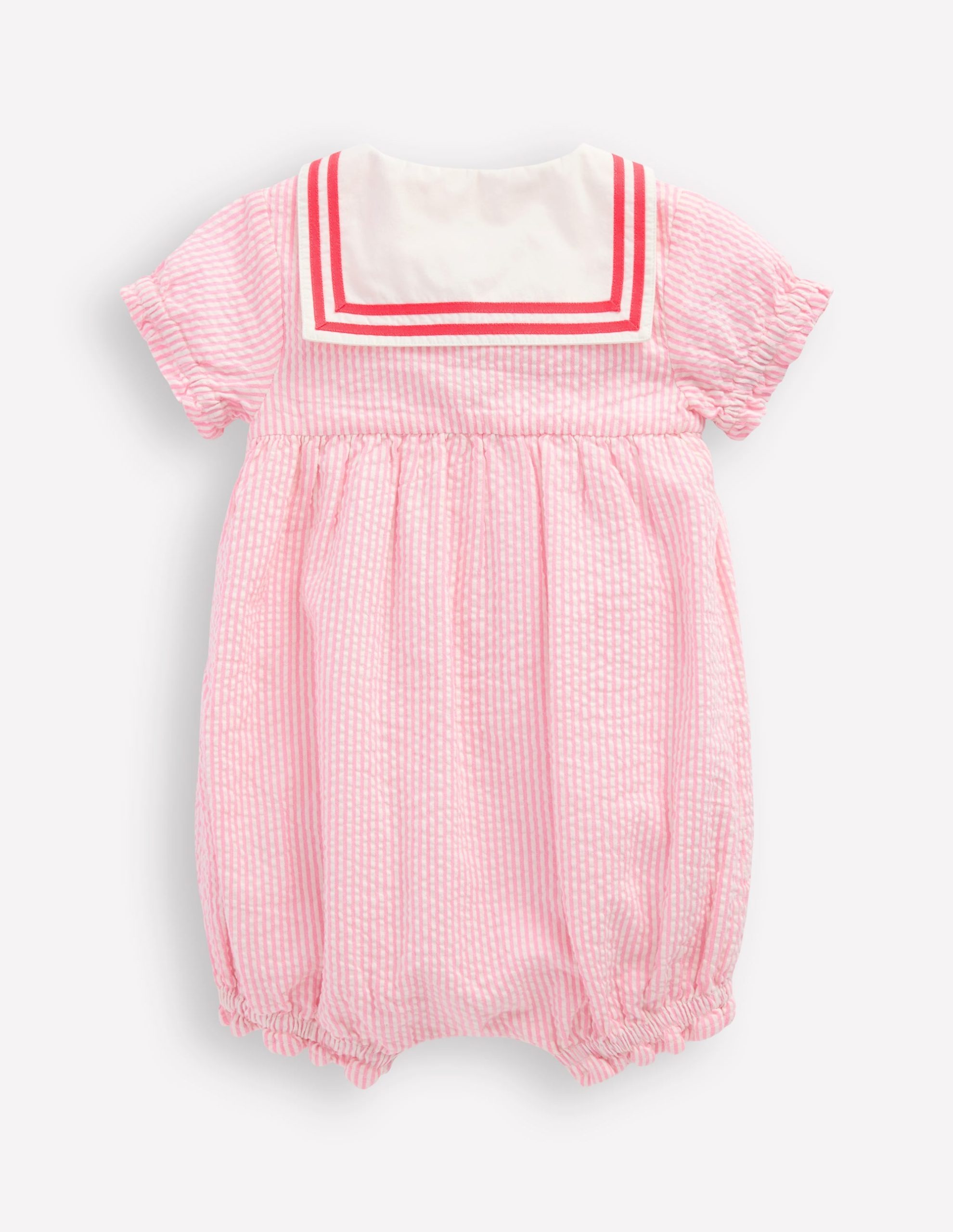 Heritage Nautical Romper-Pink Ticking Stripe - Image 4