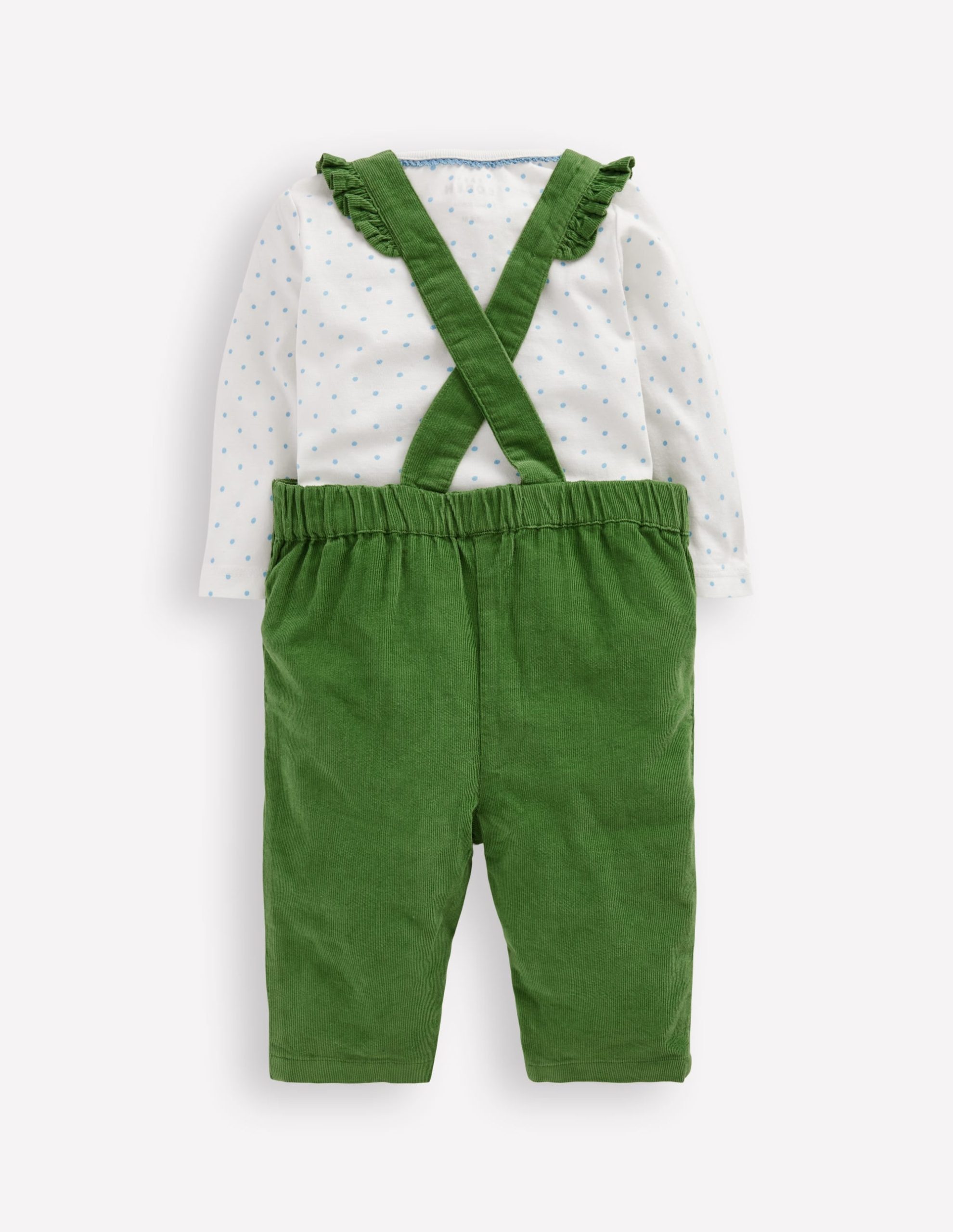 Woven Overalls Set-Broccoli Green Embroidered - Image 2