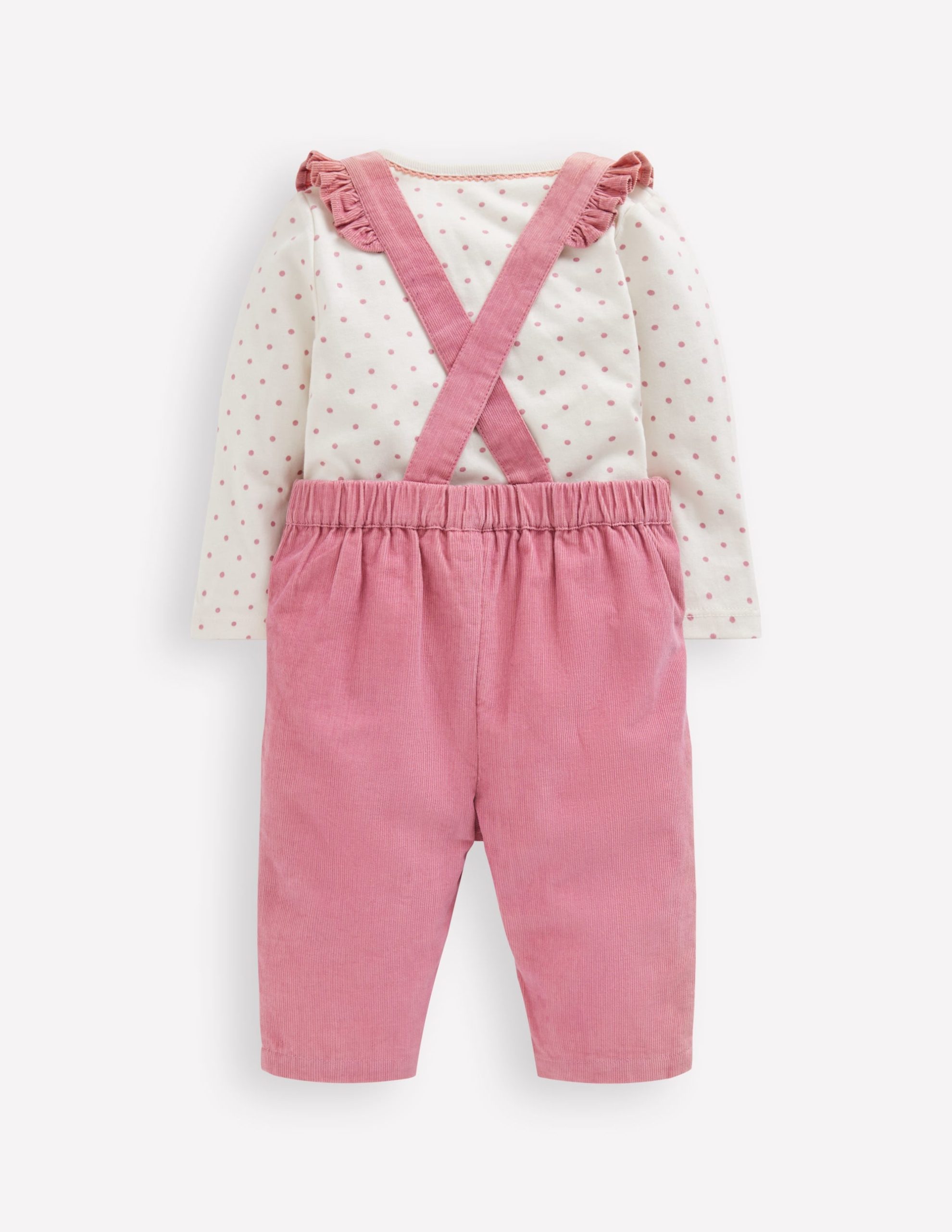Woven Overalls Set-Pink Haze Floral Embroidery - Image 2