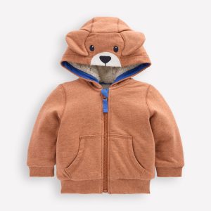 Shaggy Lined Novelty Hoody-Brown Dog
