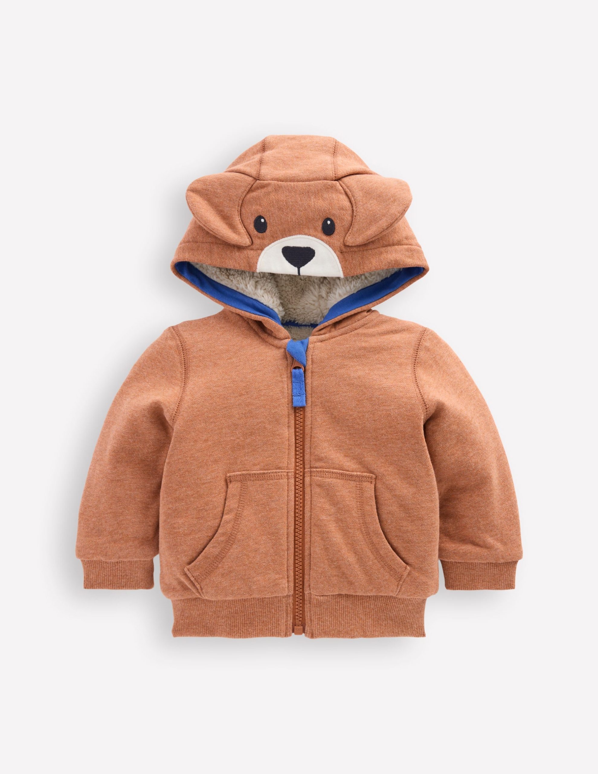 Shaggy Lined Novelty Hoody-Brown Dog