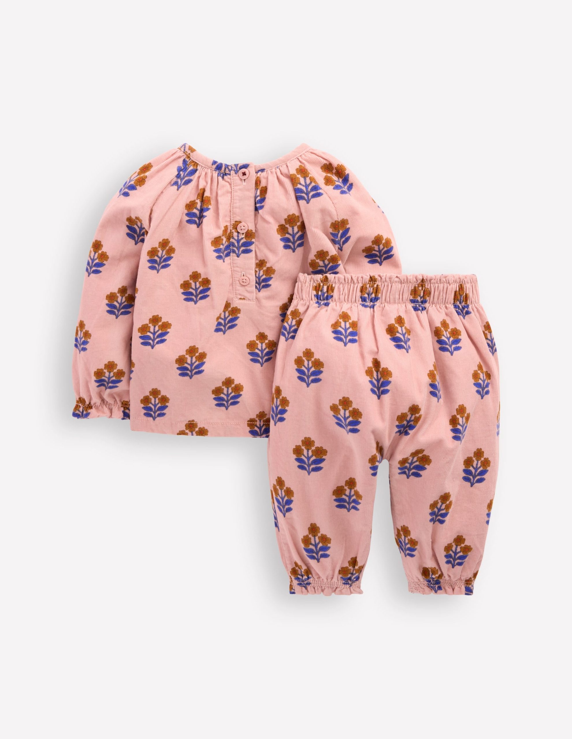 Woven Co-ord Play set-Pink Vintage Woodblock - Image 2