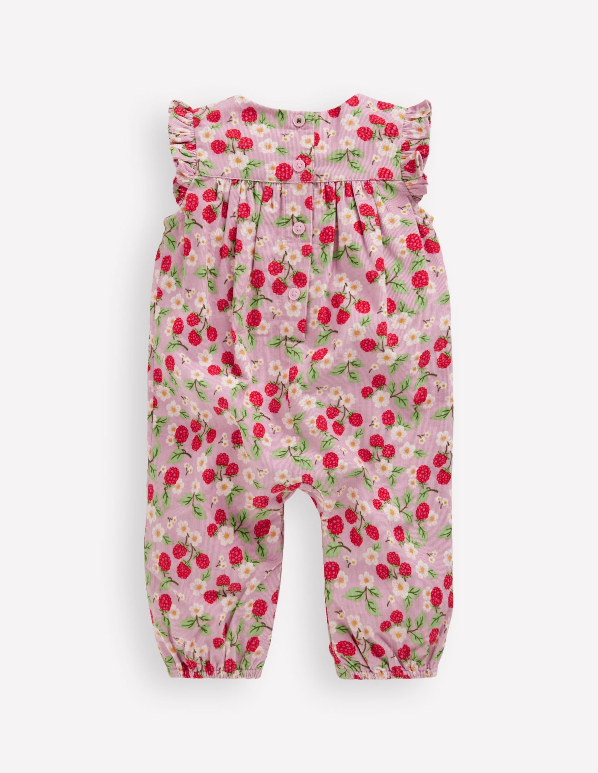 Cord Ruffle Sleeve Romper-Soft Lavender Vintage Berry - Image 2