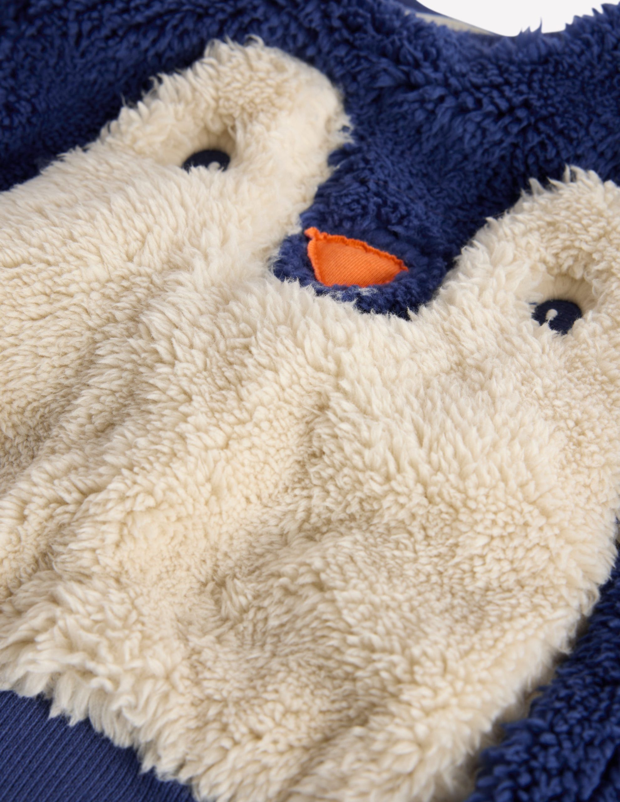 Novelty Borg Sweatshirt Set-Navy Penguin - Image 3