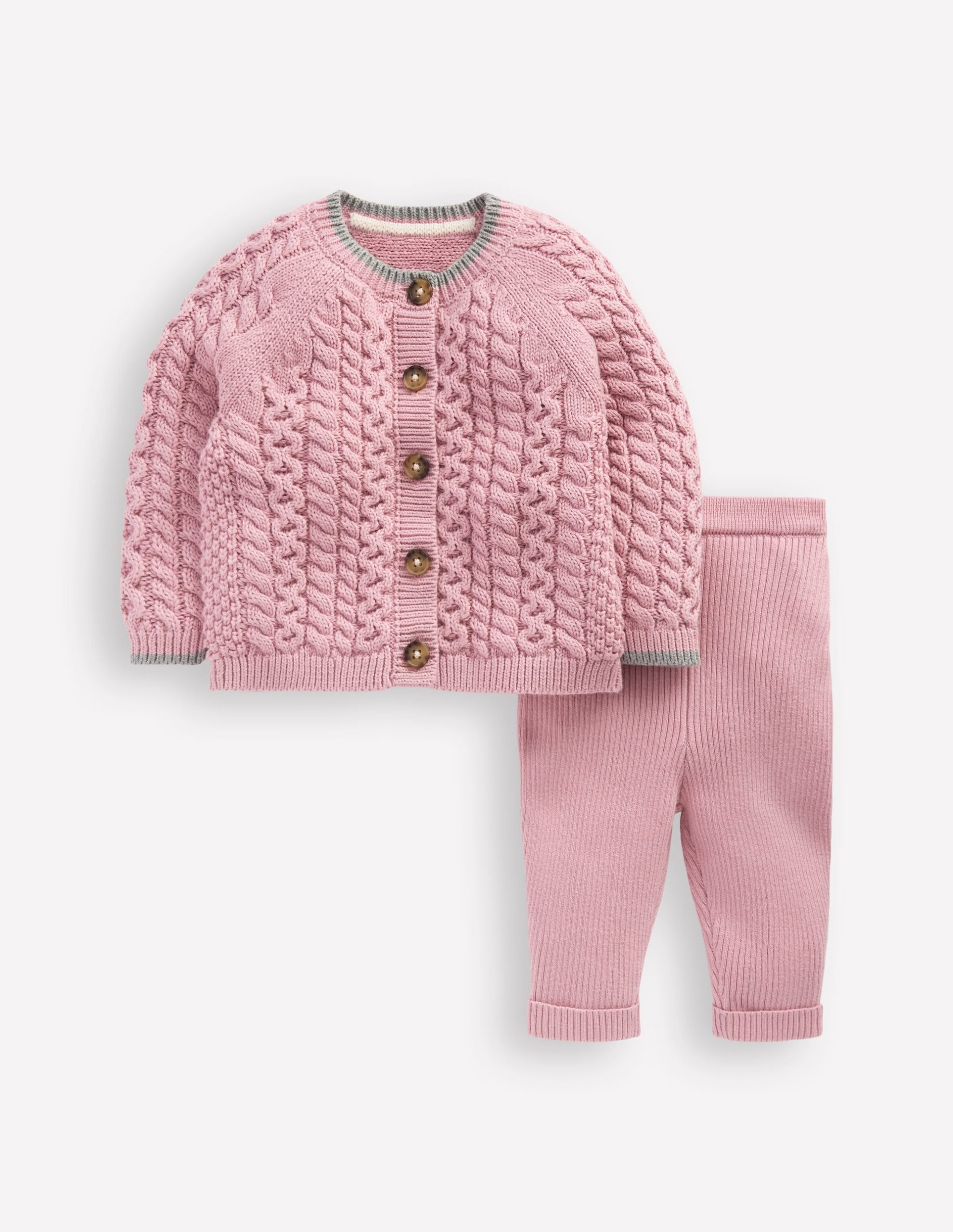 Cable Knitted Play Set-Vintage Pink - Image 2