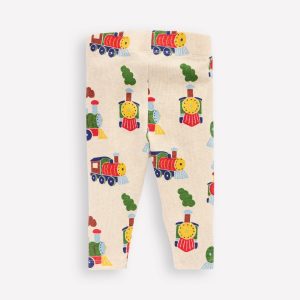3-pack Rib Leggings-Oatmeal Marl Trains