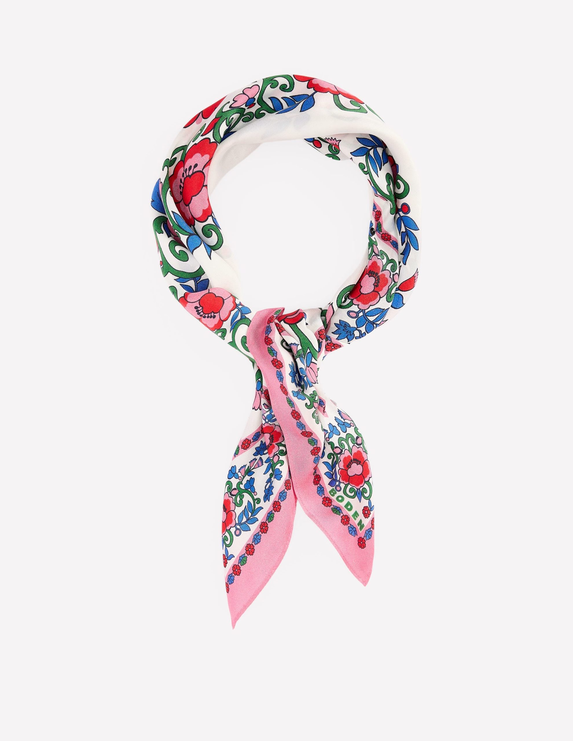 Silk Square Scarf-Multi. Ornamental Lattice