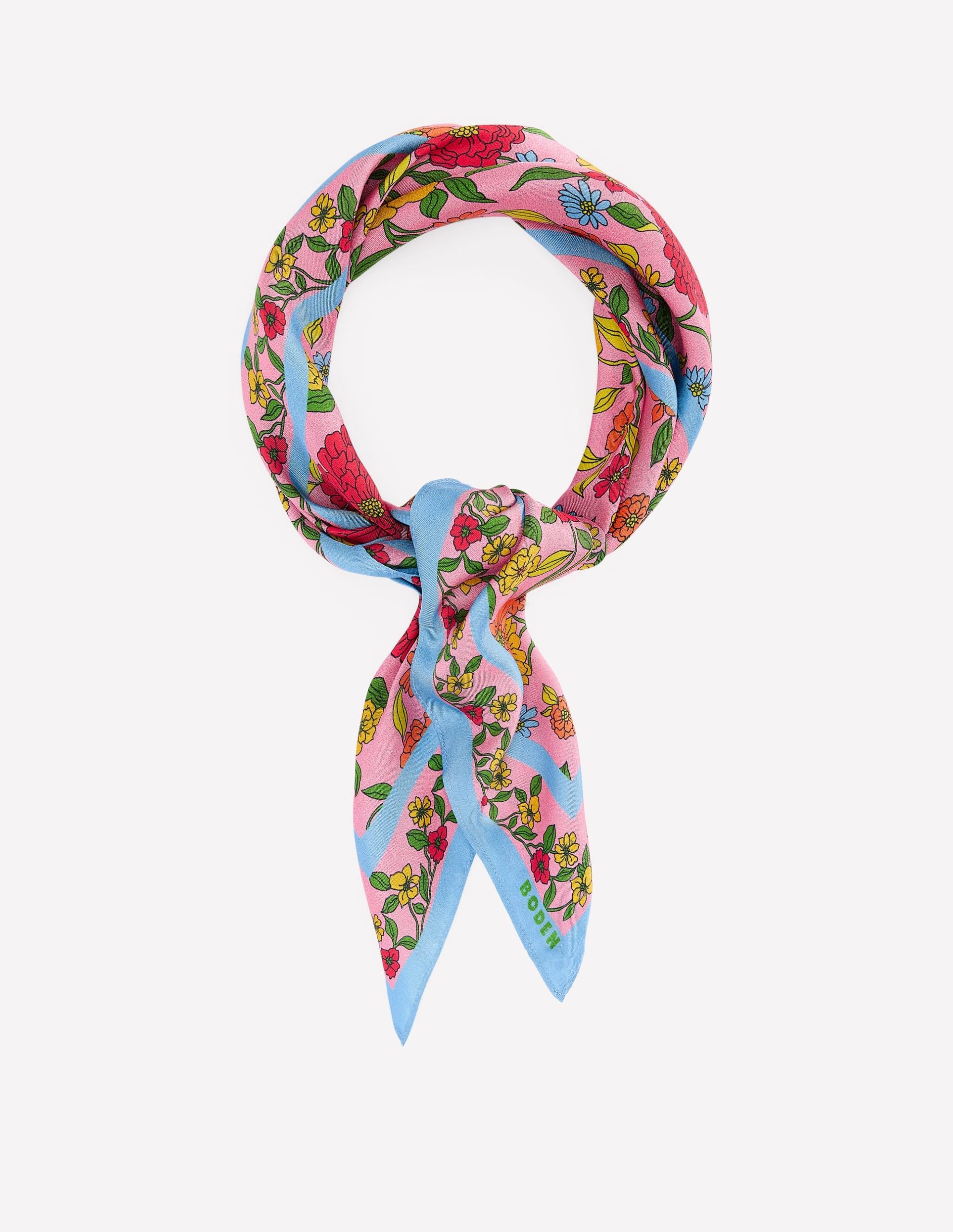 Silk Square Scarf-Multi. Dahlia Trail Scarf