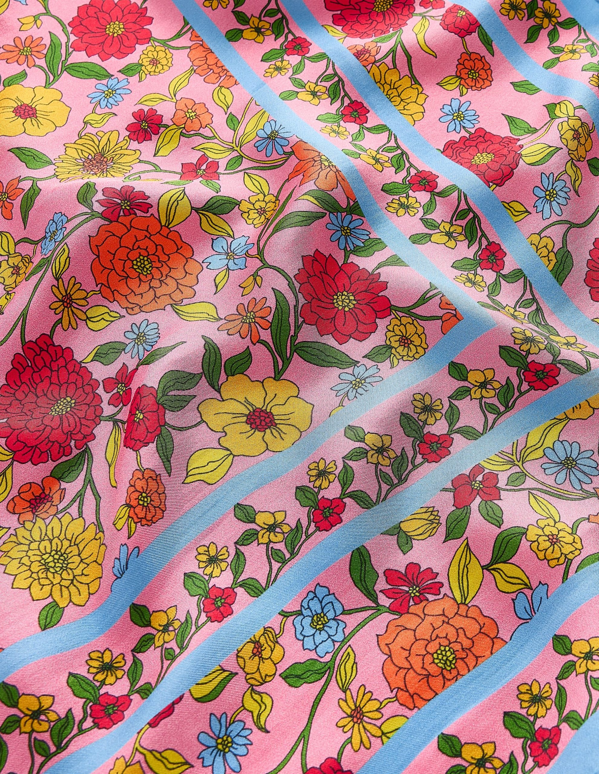 Silk Square Scarf-Multi. Dahlia Trail Scarf - Image 4