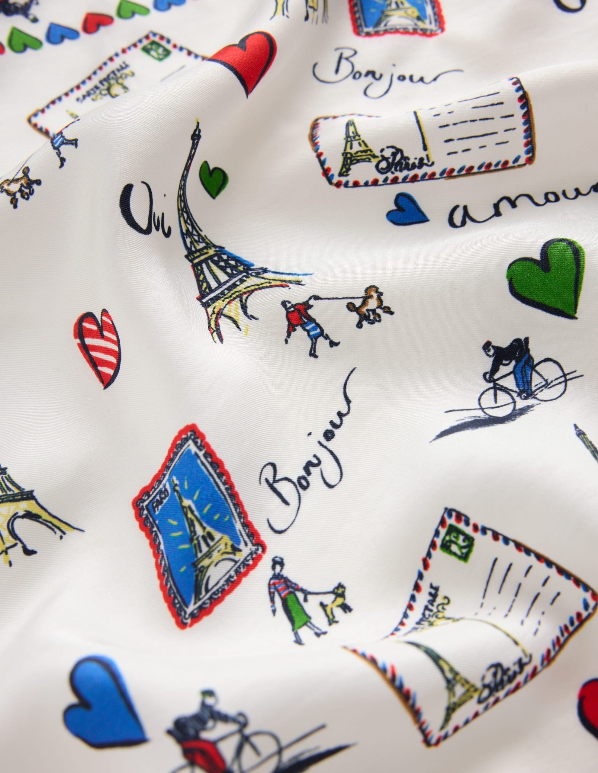 Silk Square Scarf-Postcard - Image 3