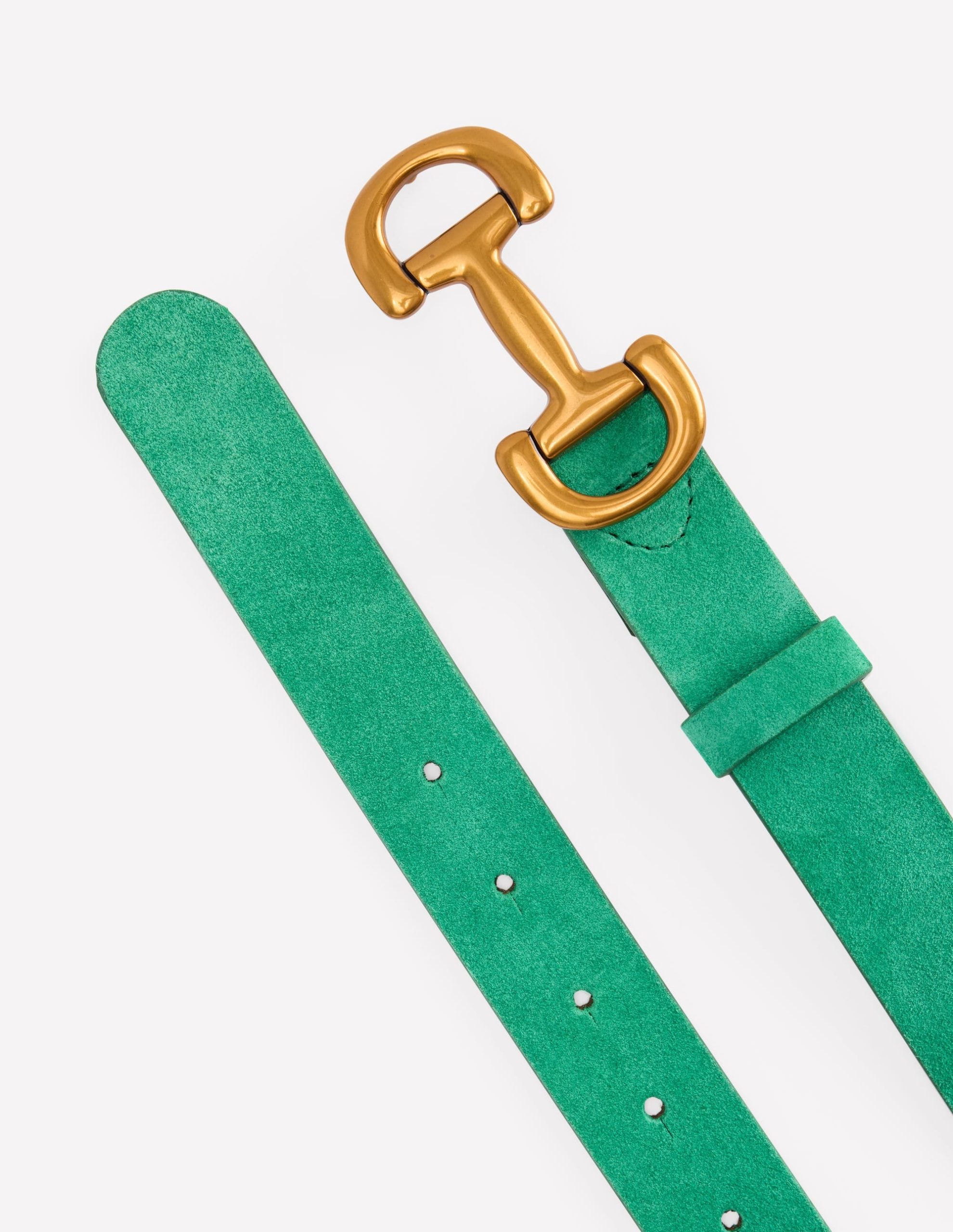 Iris Snaffle-Trim Leather Belt-Rich Emerald - Image 3