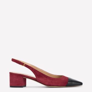 Ailsa Block Heel Slingbacks-Oxblood