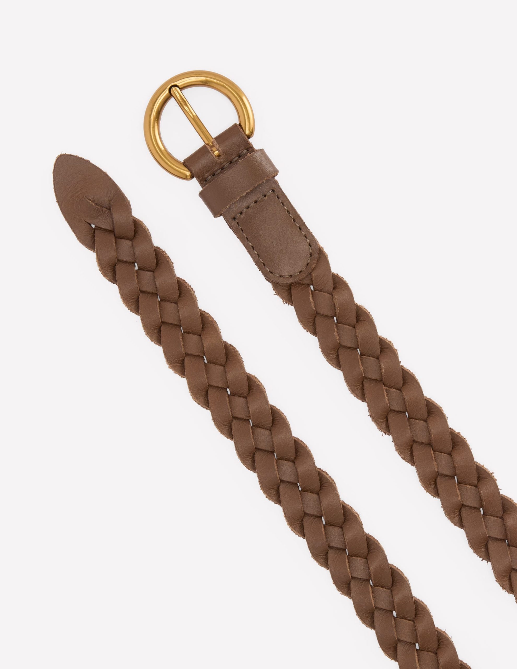 Skinny Plaited Belt-Raw Umber - Image 3