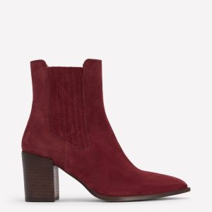 Point Casual Ankle Boots-Oxblood