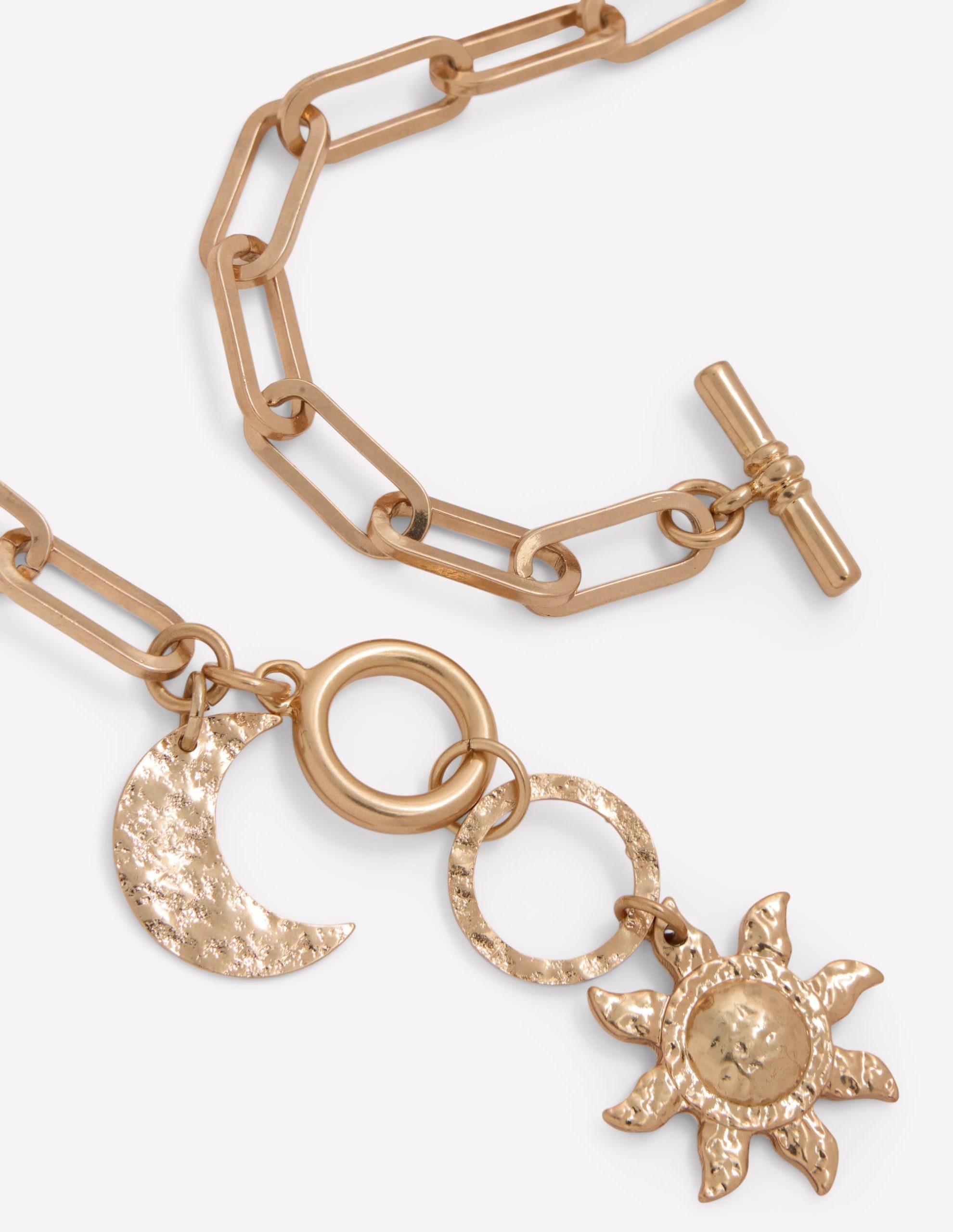 Hammered Motif Necklace-Gold Colour - Image 3