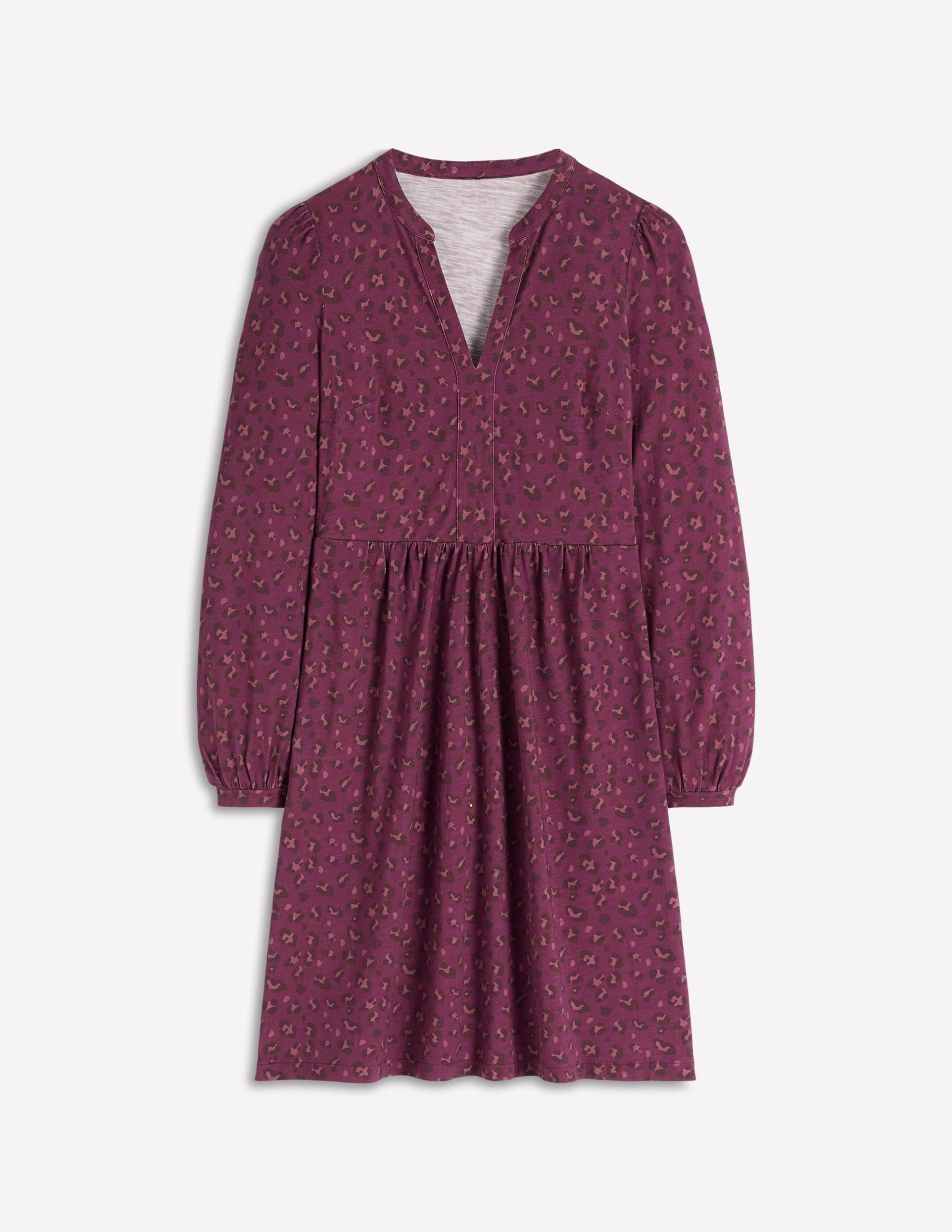 Naomi Relaxed Jersey Dress-Prune. Leopard Spots - Image 5