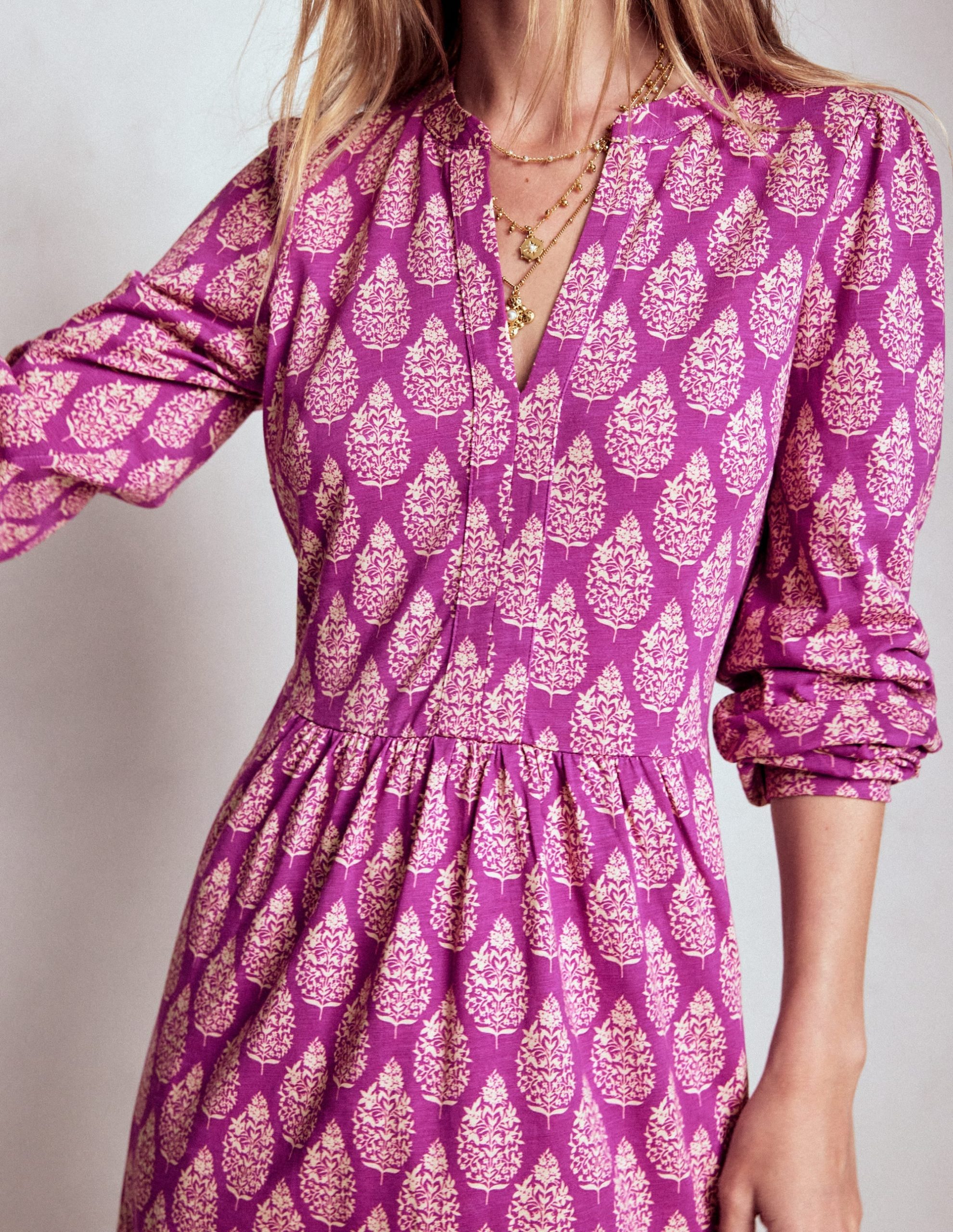 Naomi Relaxed Jersey Dress-Purple. Wildflower Bouquet - Image 3