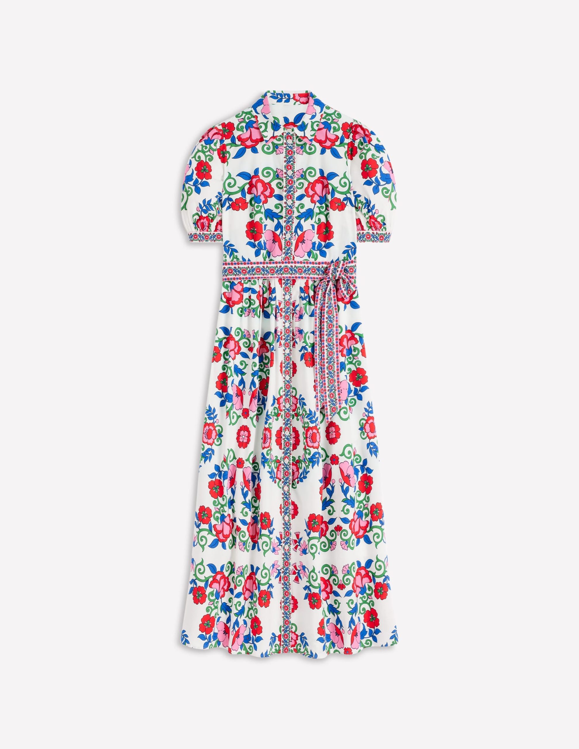 Alexa Maxi Shirt Dress-Multi. Ornamental Lattice - Image 7