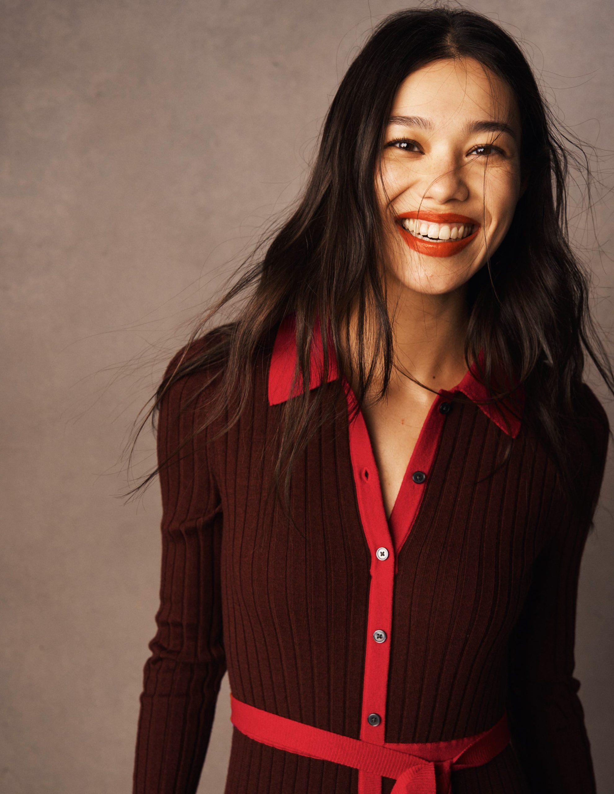 Rachel Knitted Shirt Dress-Deep Wisteria - Image 5