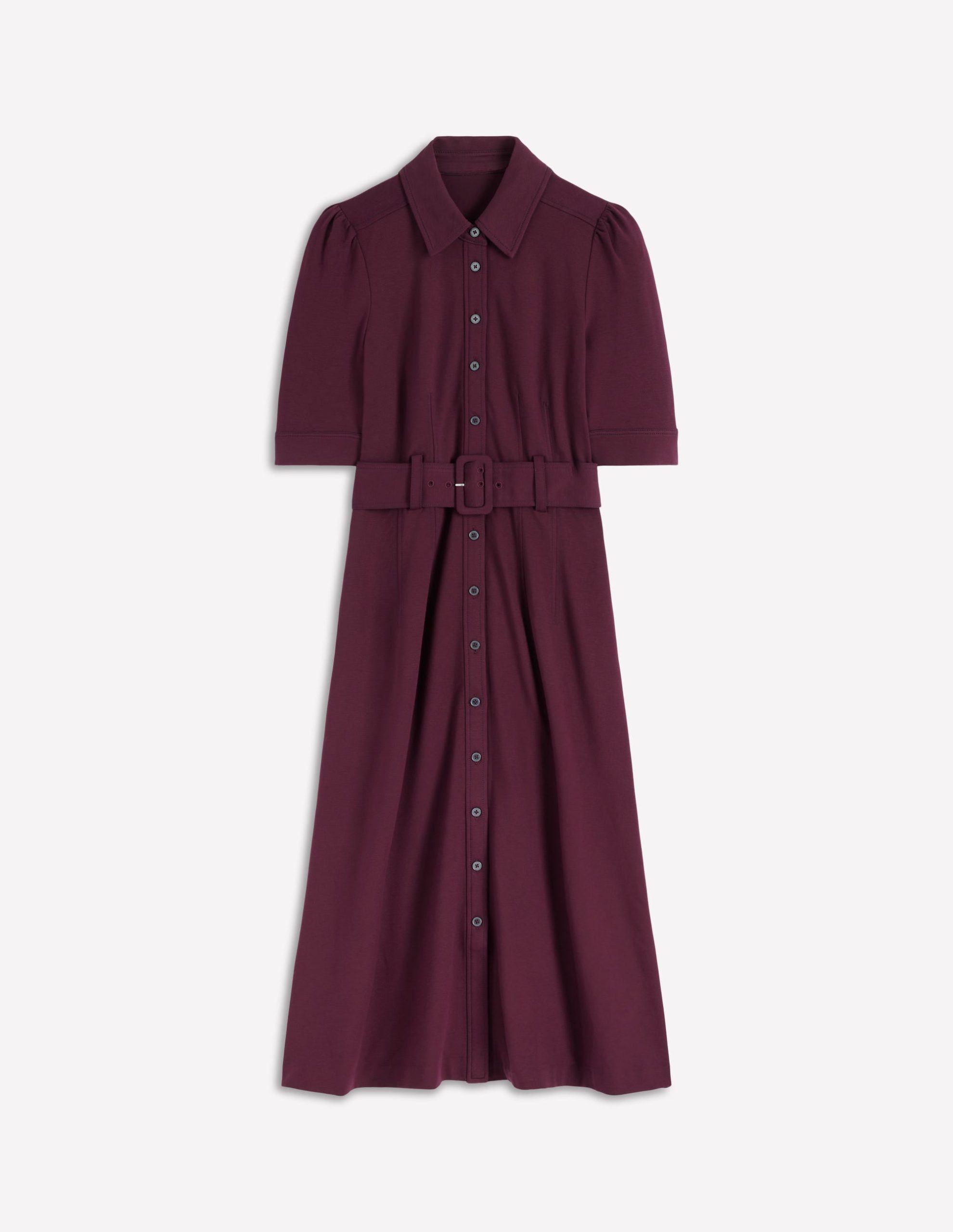 Anita Ponte Shirt Dress-Dark Cherry - Image 7