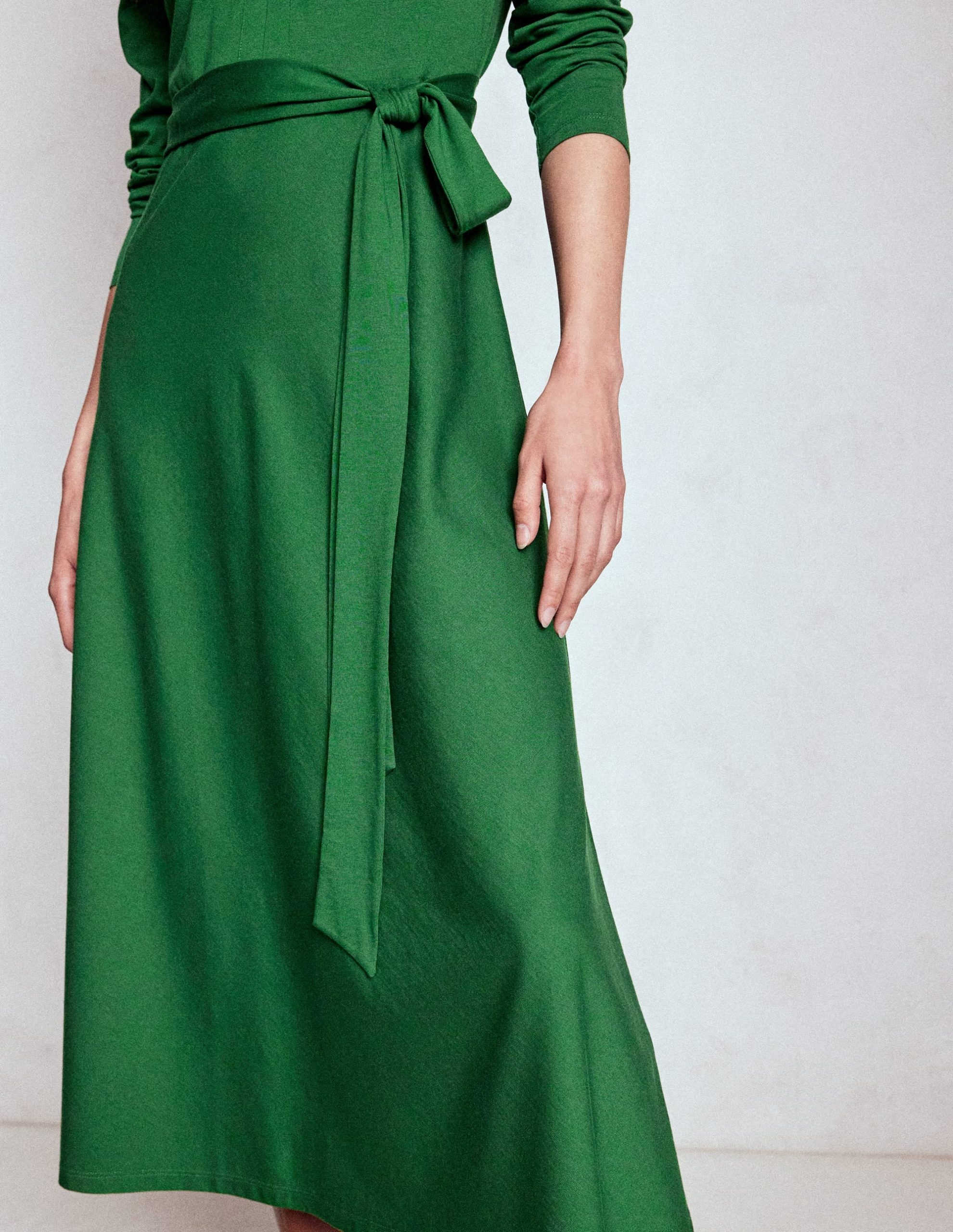 Imogen Collared Jersey Dress-Pine Green - Image 2