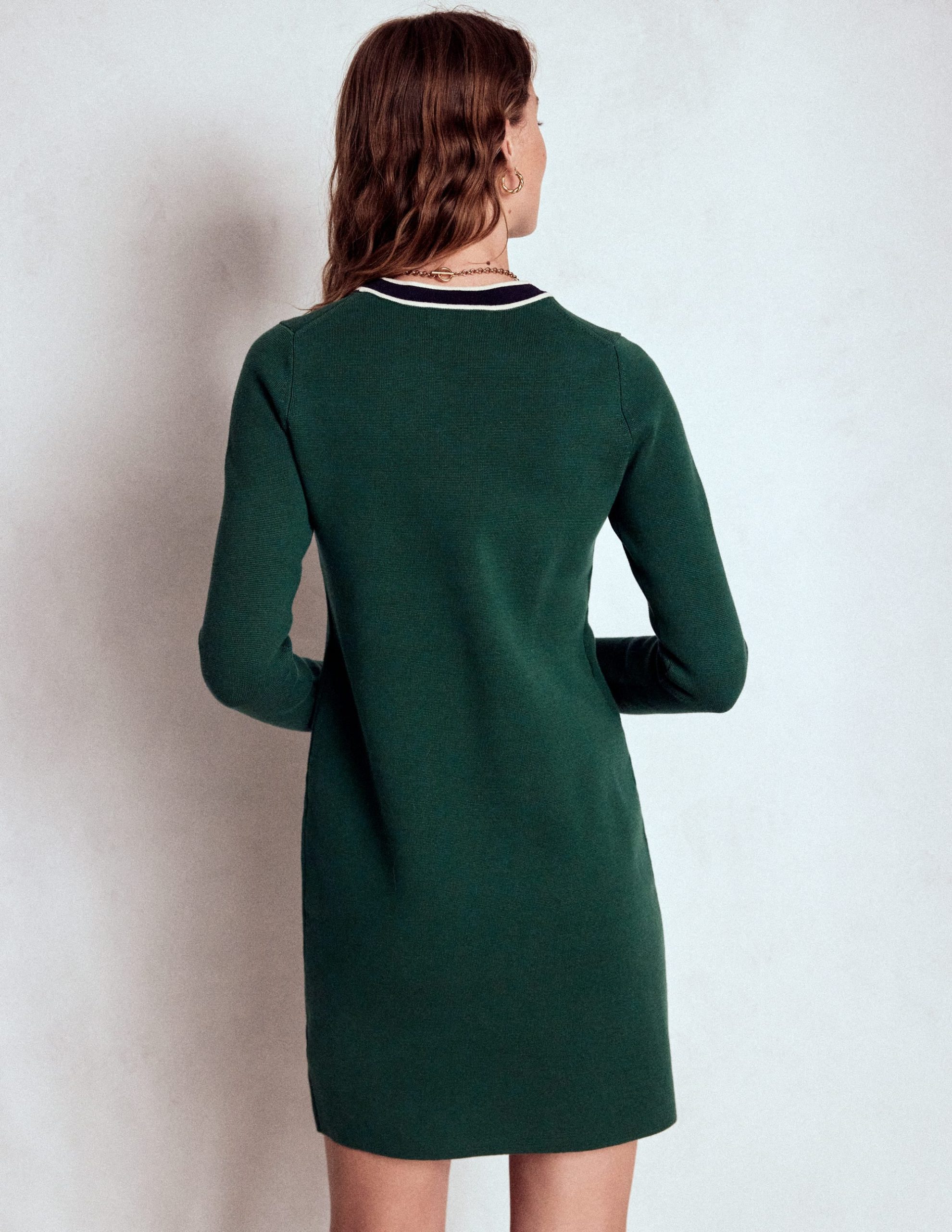 Holly Knitted Shift Dress-Emerald Night - Image 3