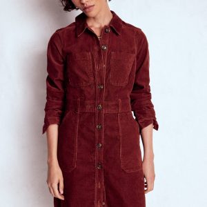 Amanda Cord Short Dress-Chestnut