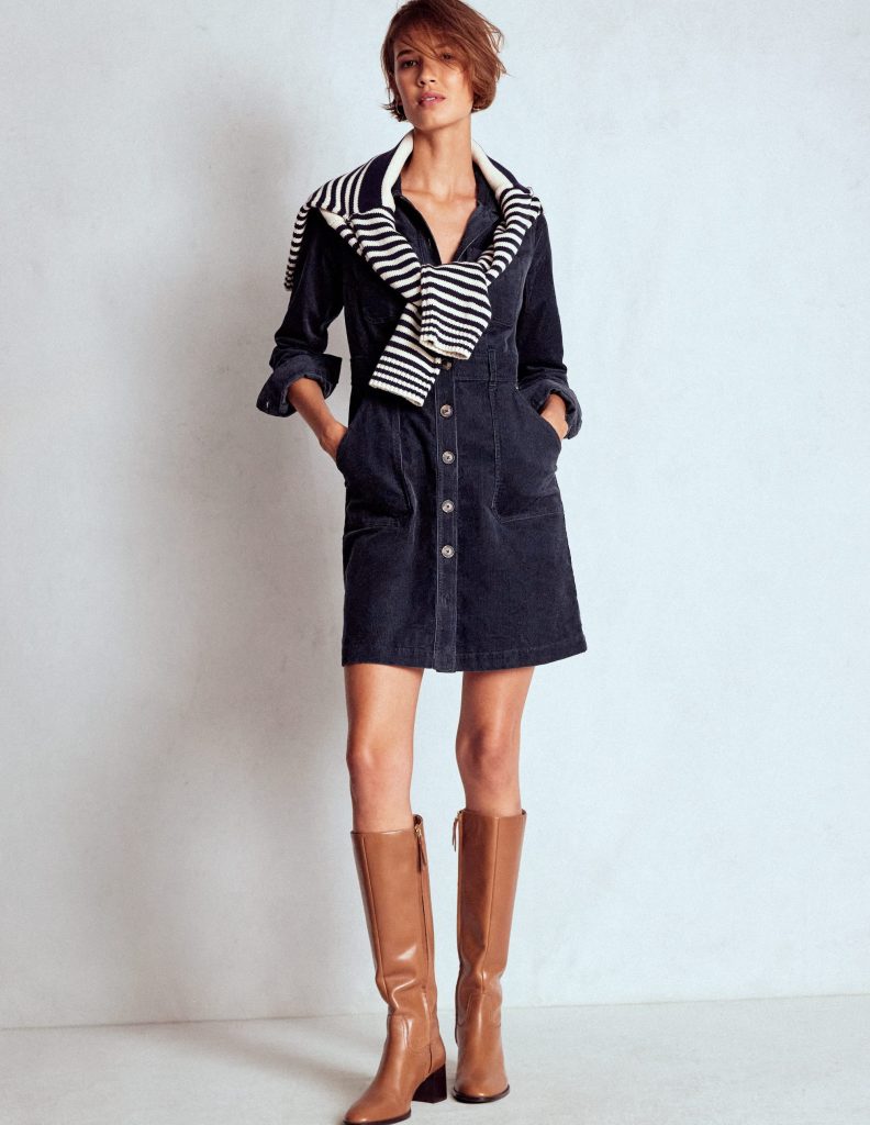 Amanda Cord Short Dress-Navy