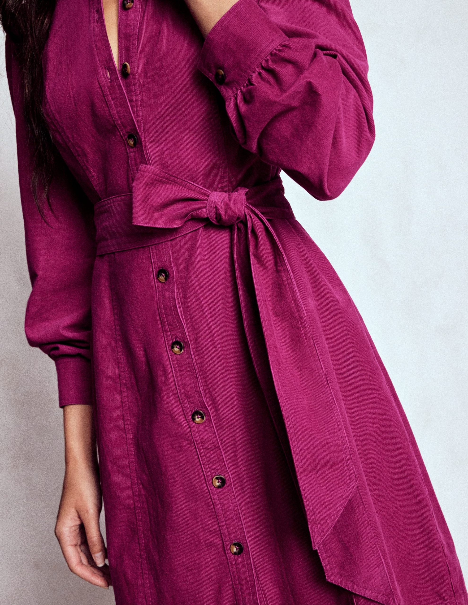 Bre Cord Short Dress-Rich Magenta - Image 2