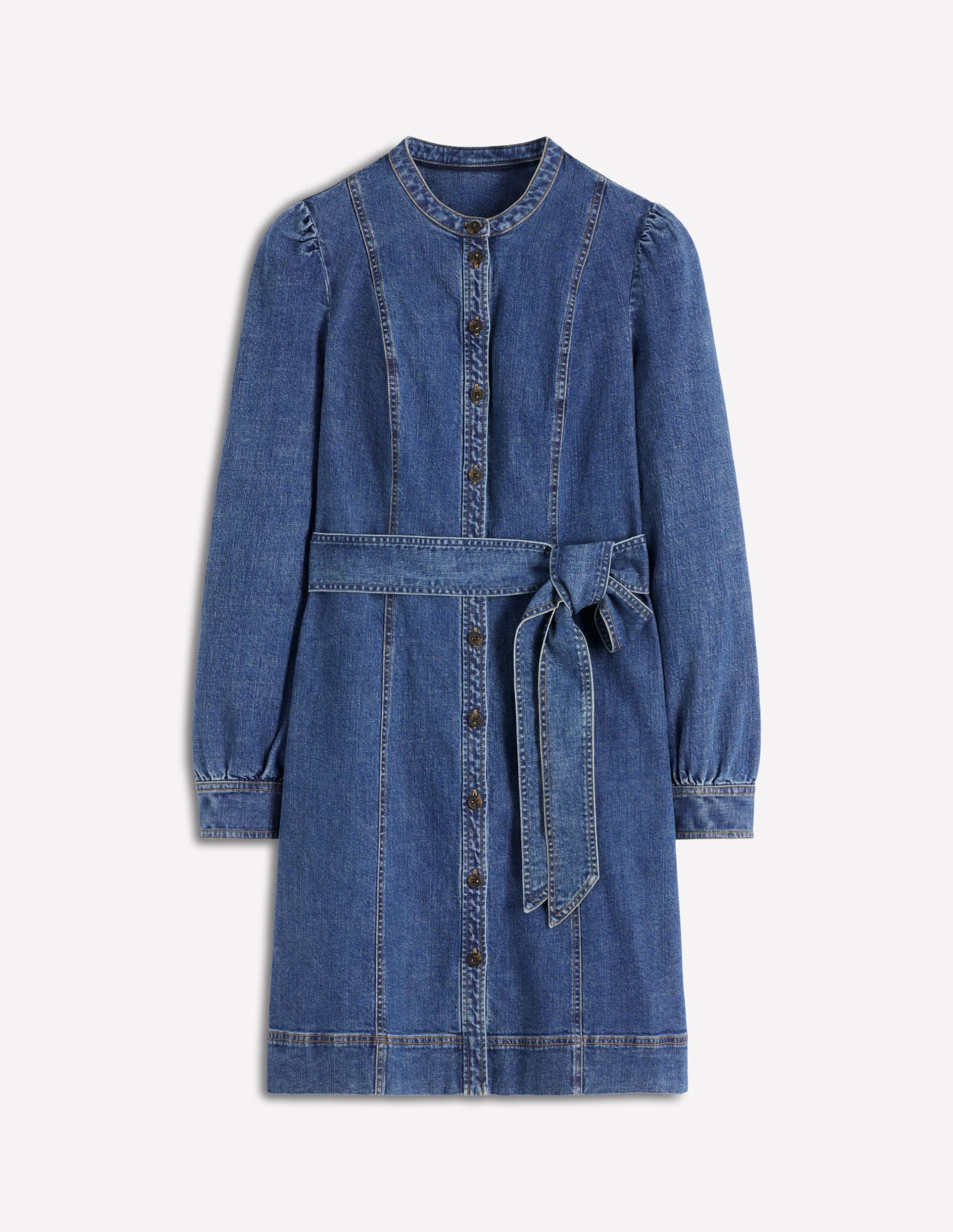 Bre Denim Short Dress-Mid Vintage Denim - Image 6