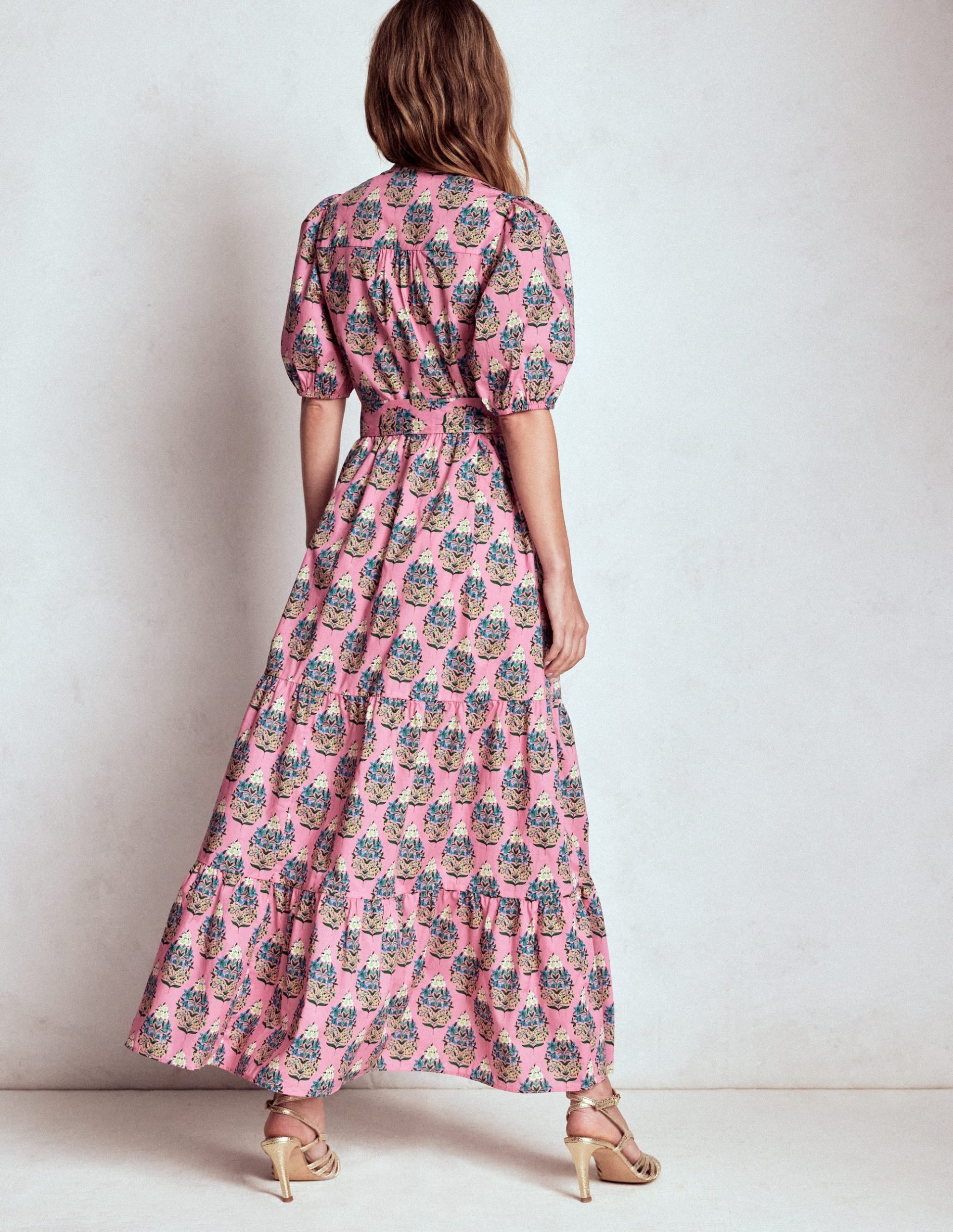 Christabel Cotton Midi Dress-Pink. Wildflower Bouquet - Image 4