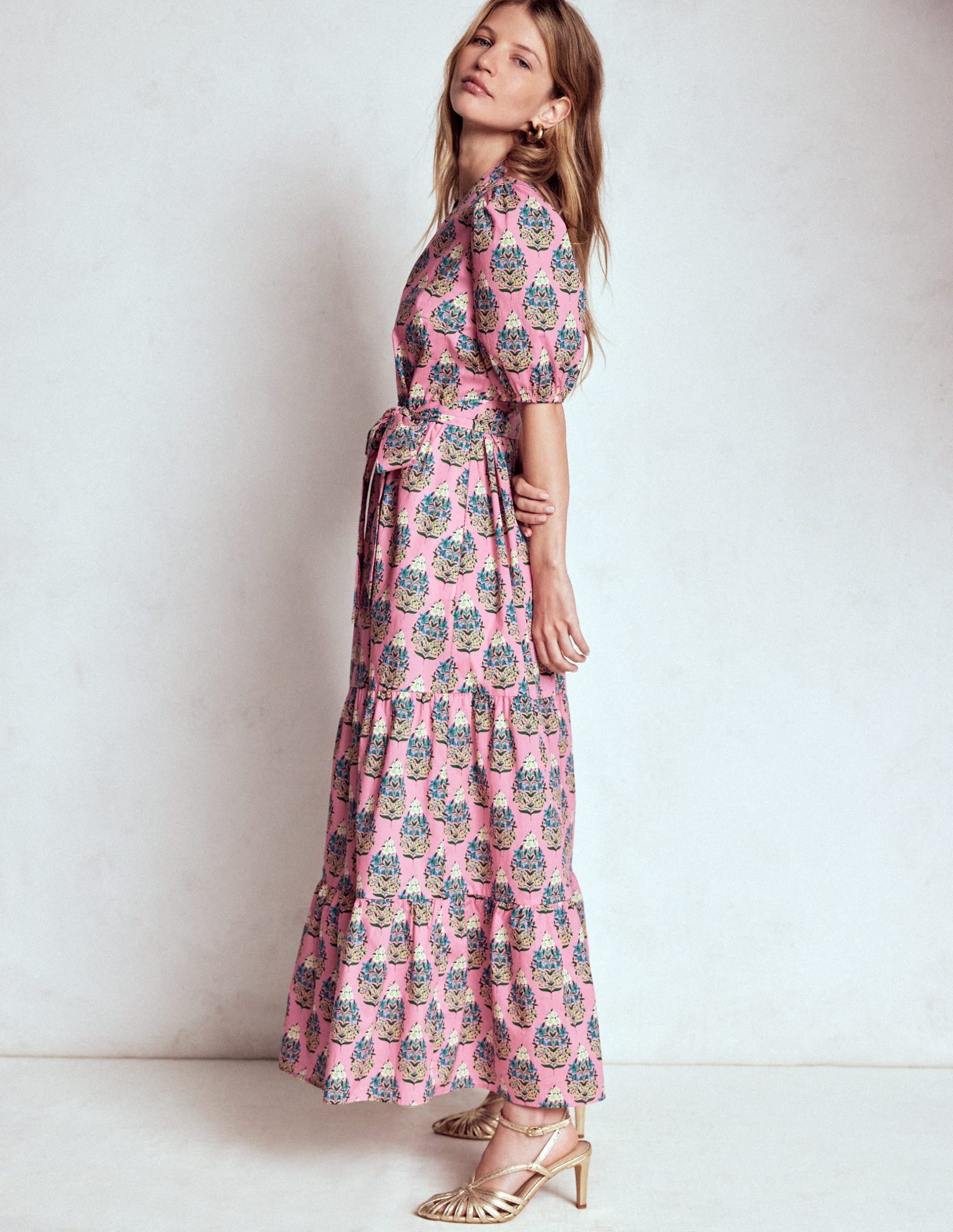 Christabel Cotton Midi Dress-Pink. Wildflower Bouquet - Image 5